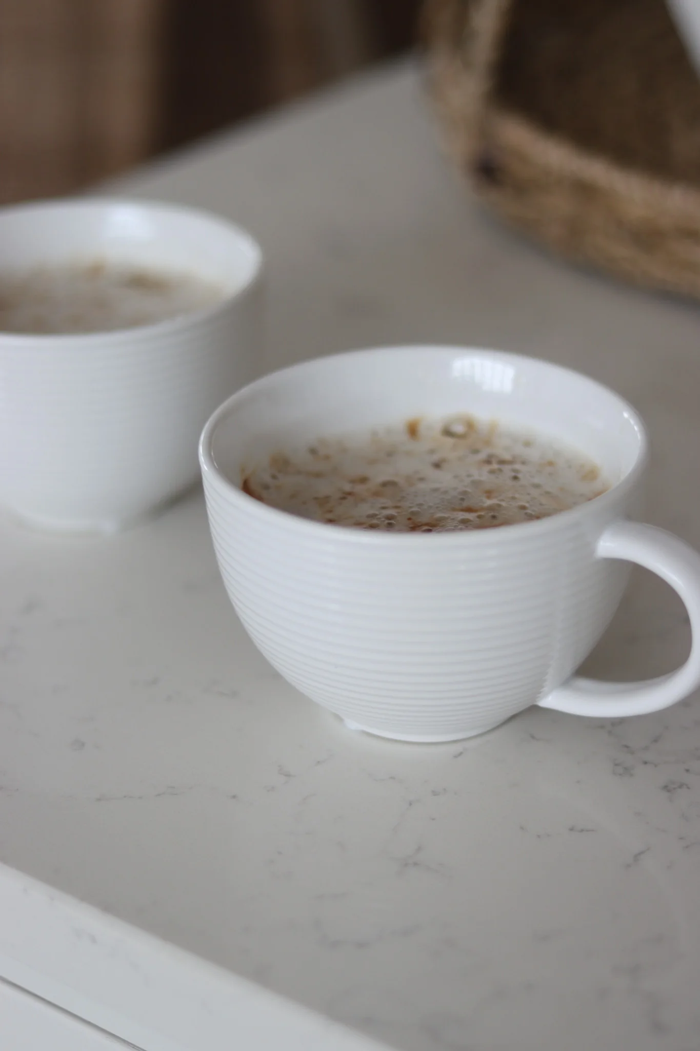 Large Ribbed Mug Set – 2 Piece – White - Image 3