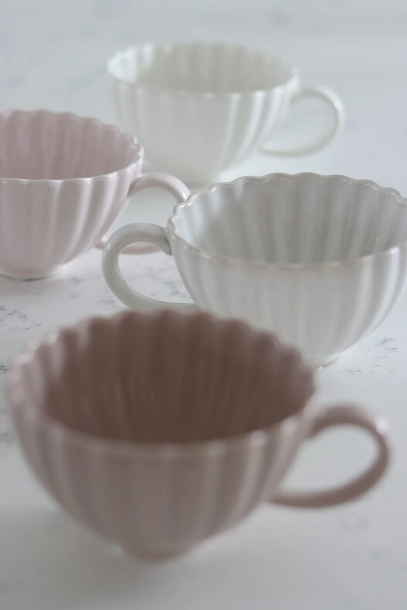 Large Ceramic Mug - Scalloped Glazed White - Image 4