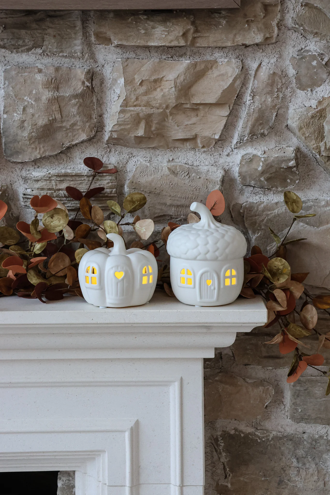 LED Acorn & Pumpkin House - Set