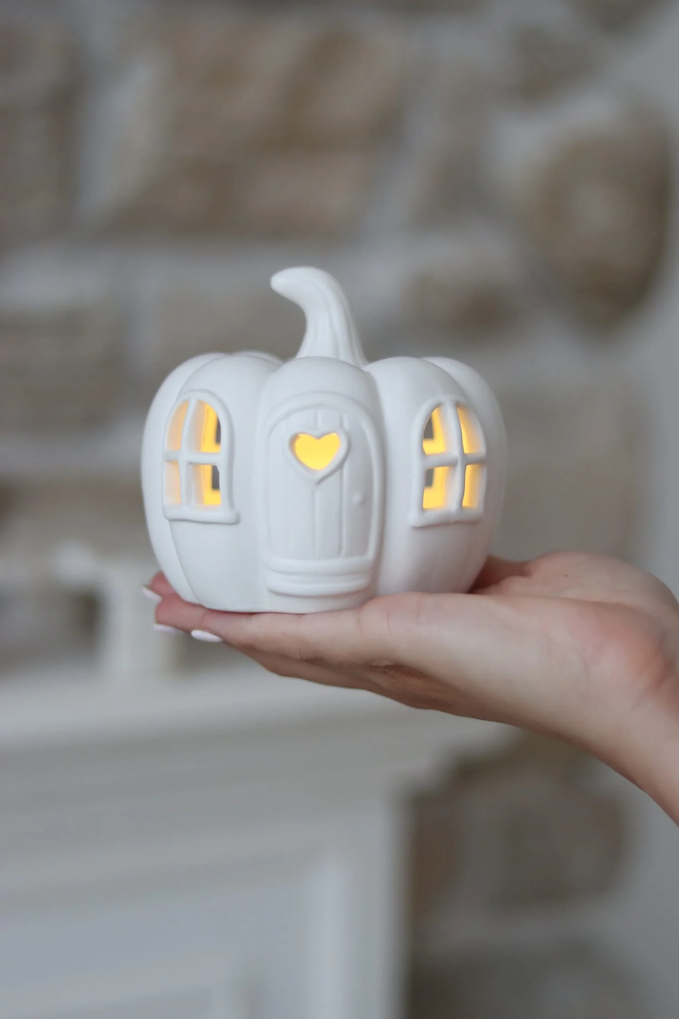 LED Pumpkin House - Heart Door - Image 2
