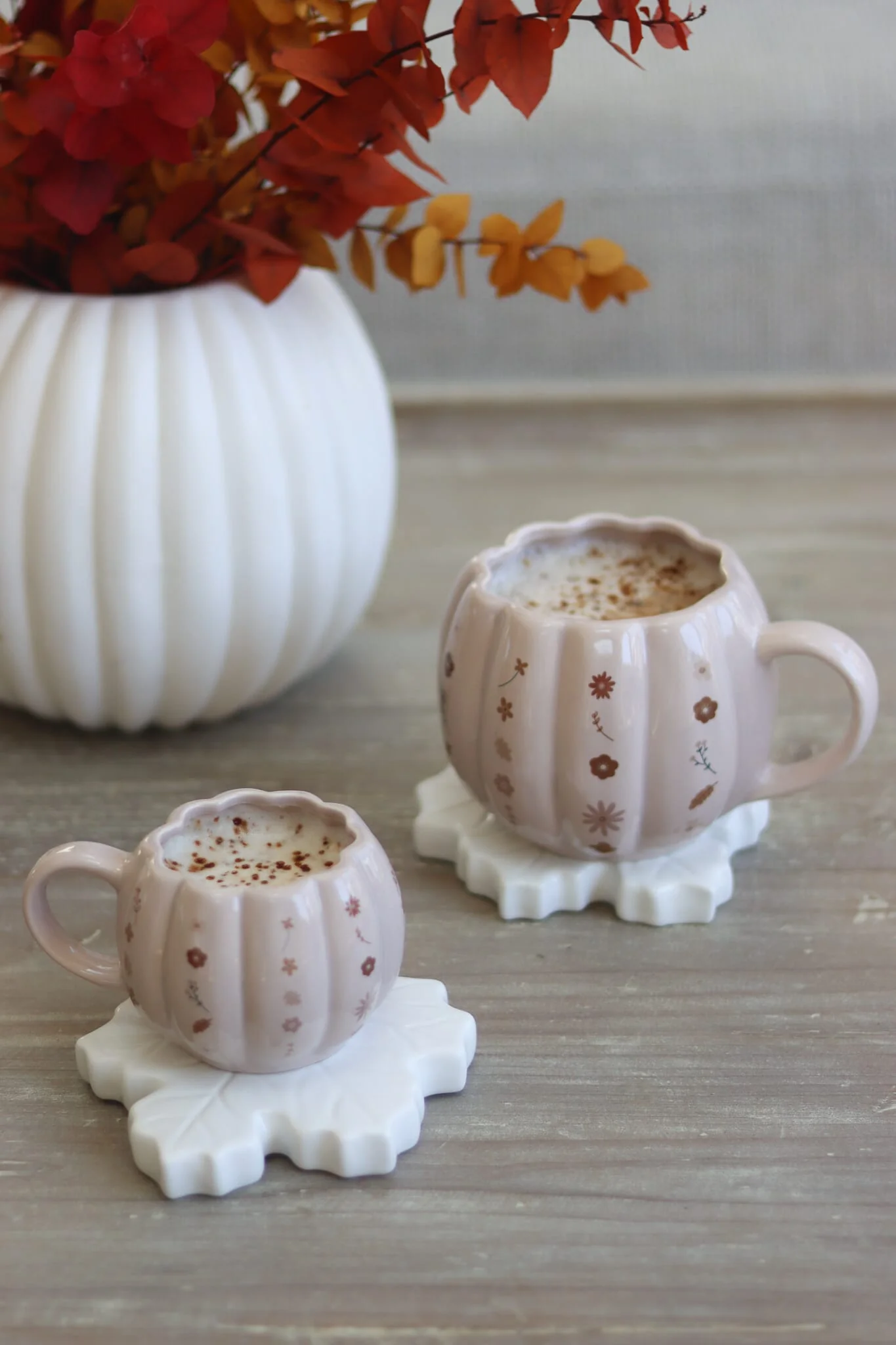 Mini Pumpkin Mug - Autumn Floral Art 4 - Image 3