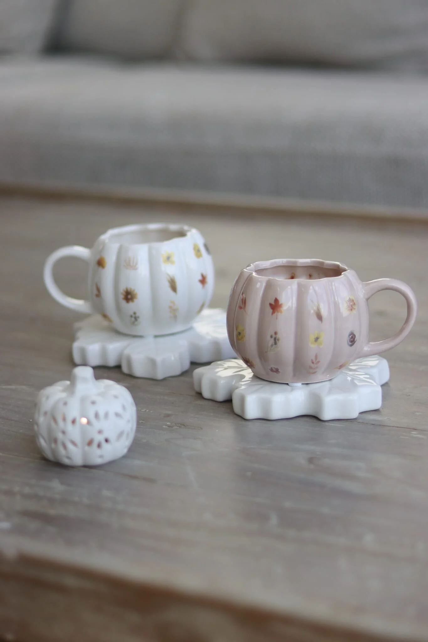 Mini Pumpkin Mug - Floral 2 Pc set - Image 2
