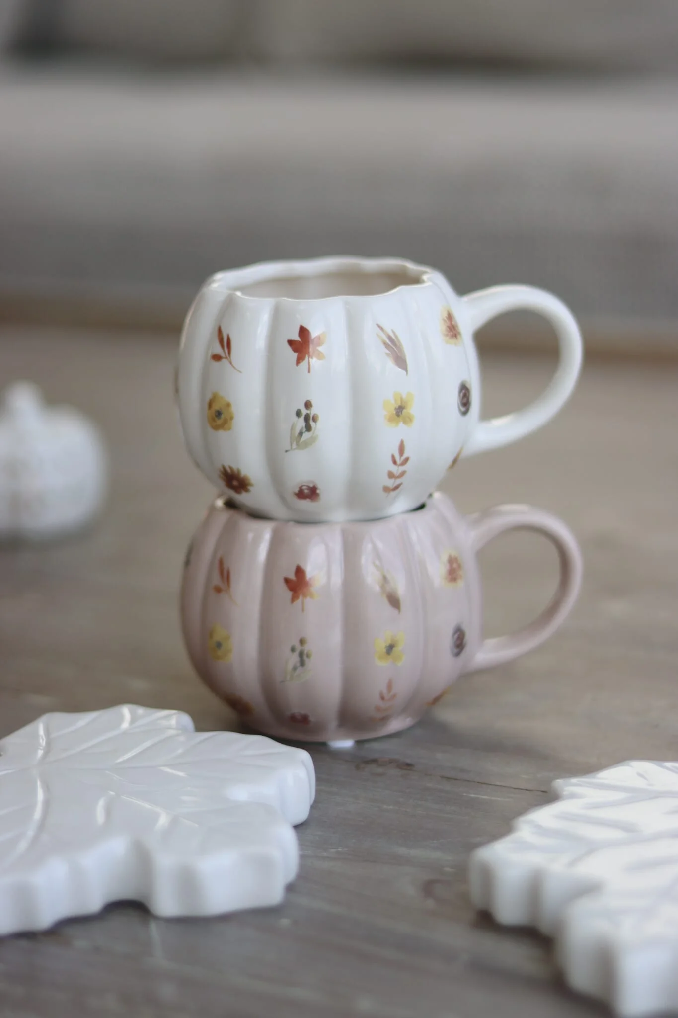 Mini Pumpkin Mug - Floral 2 Pc set - Image 3