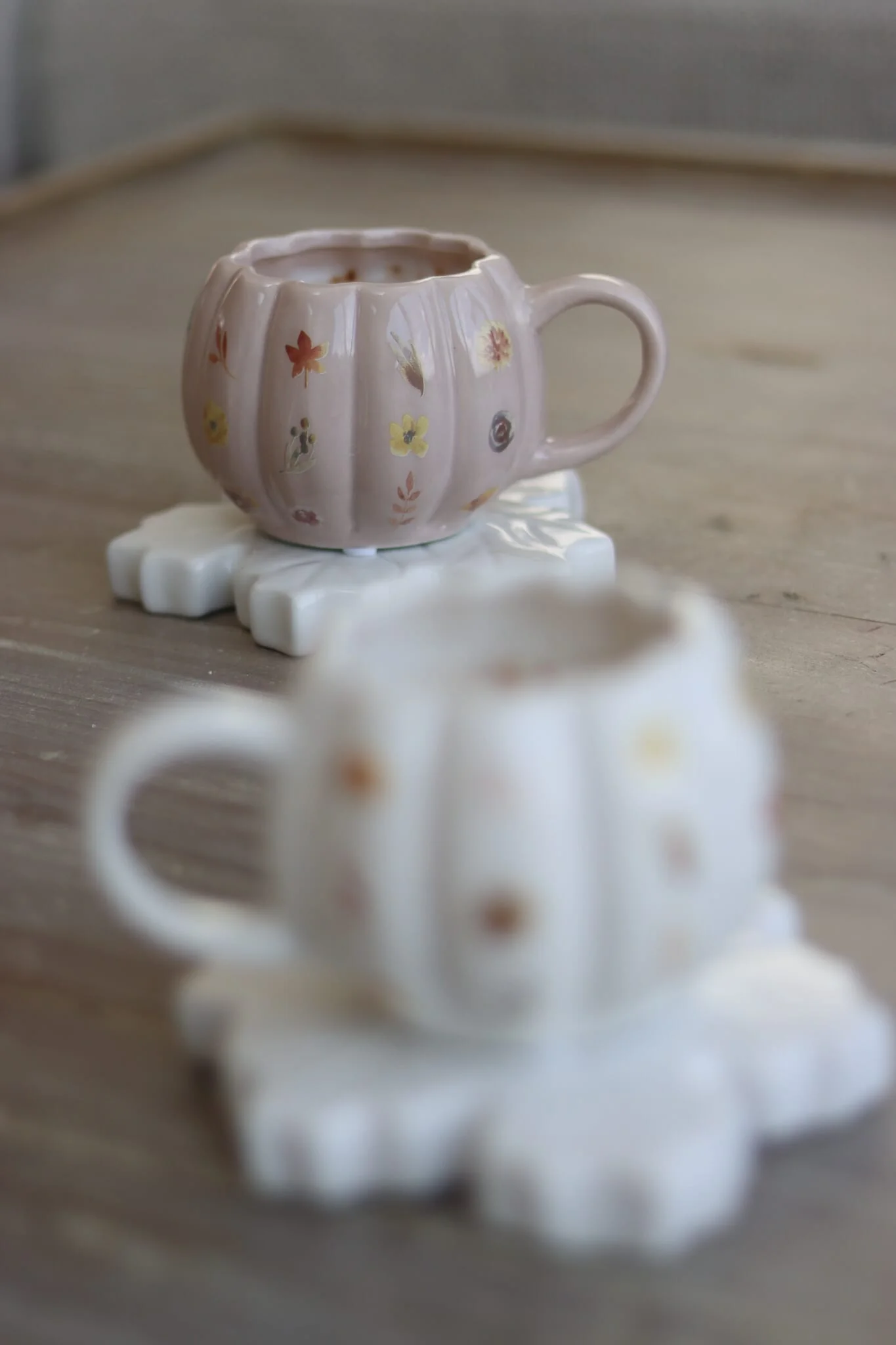 Mini Pumpkin Mug - White Autumn Art - Image 4