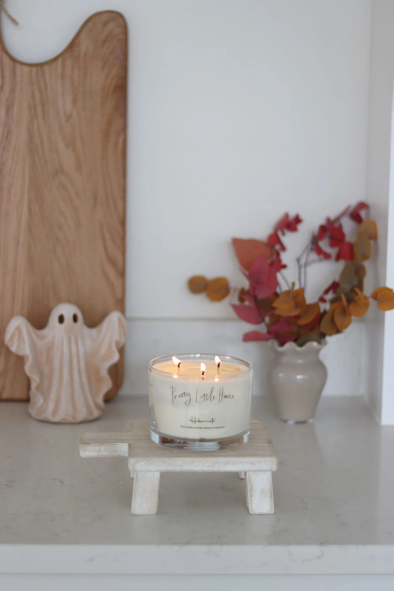Raised Stool With Handle – Whitewash - Image 3