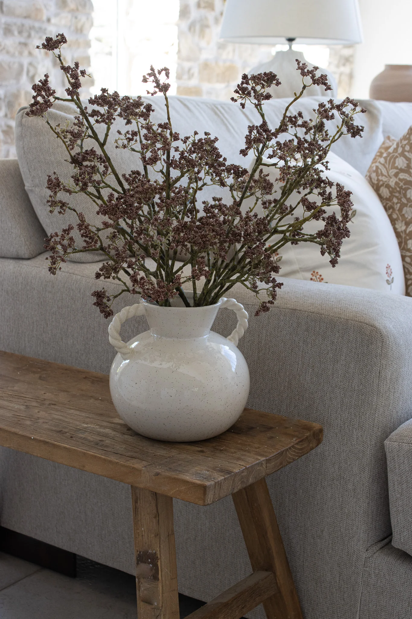 Rope Handle Ceramic Vase