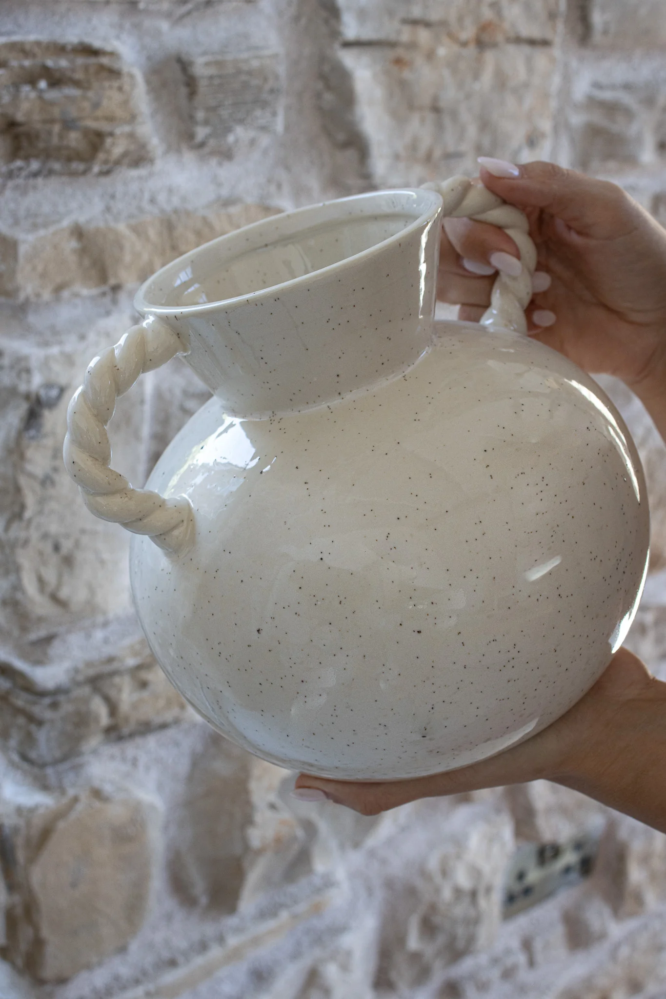 Rope Handle Ceramic Vase - Image 2