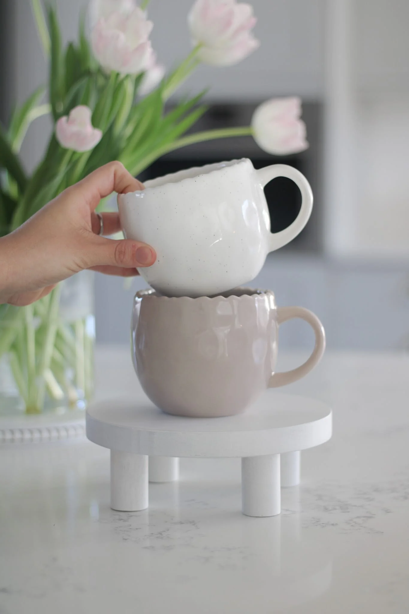 Round Small Stool - White