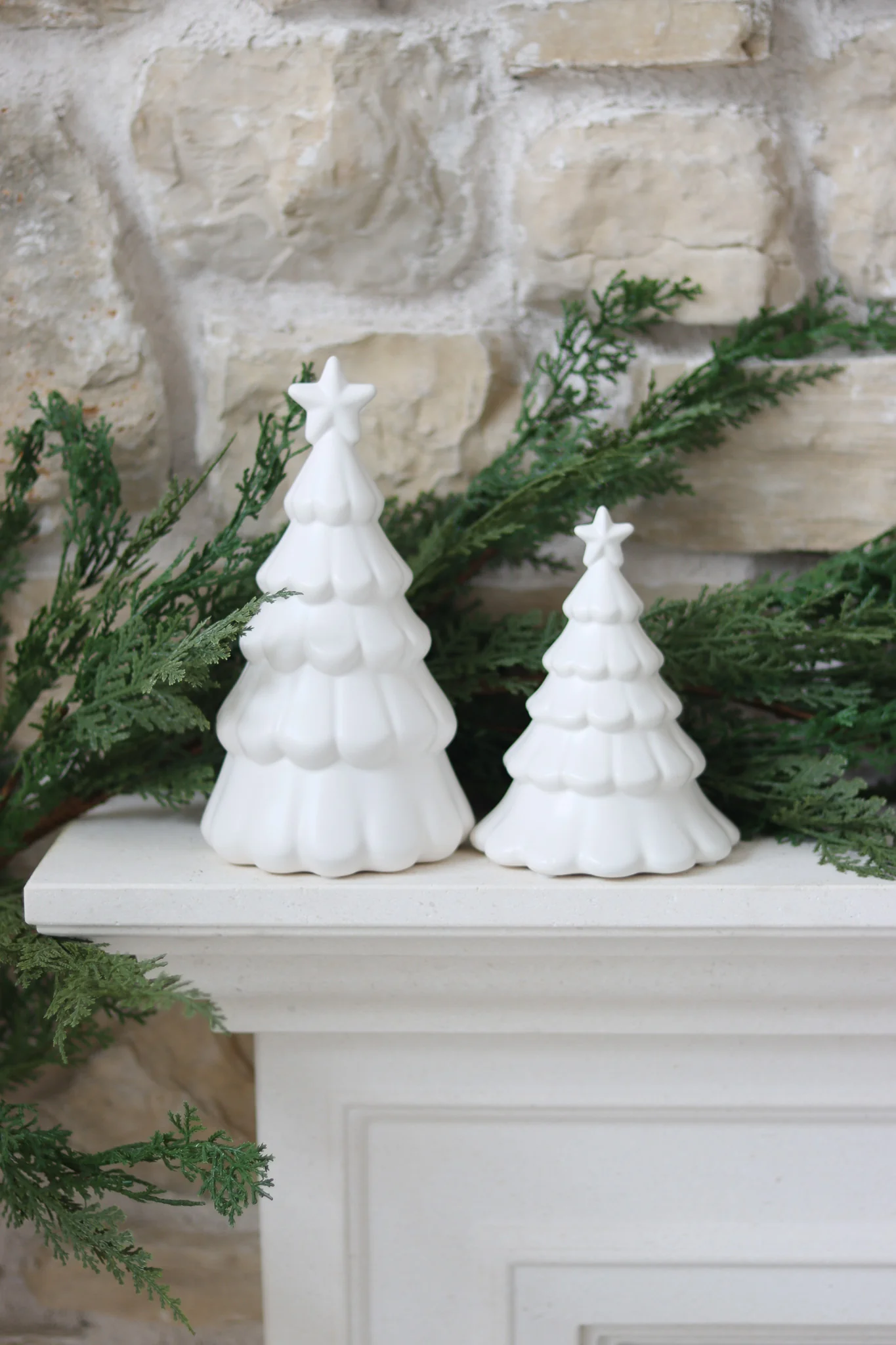 Set of 2 Ceramic Trees – Scalloped Star - Image 5