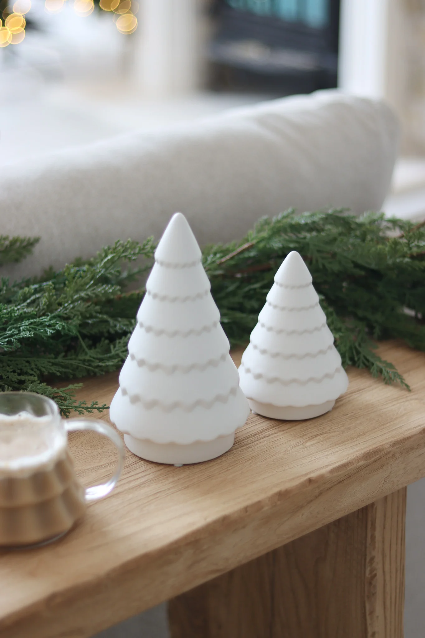 Set of 2 Ceramic Trees - Scalloped - Image 4