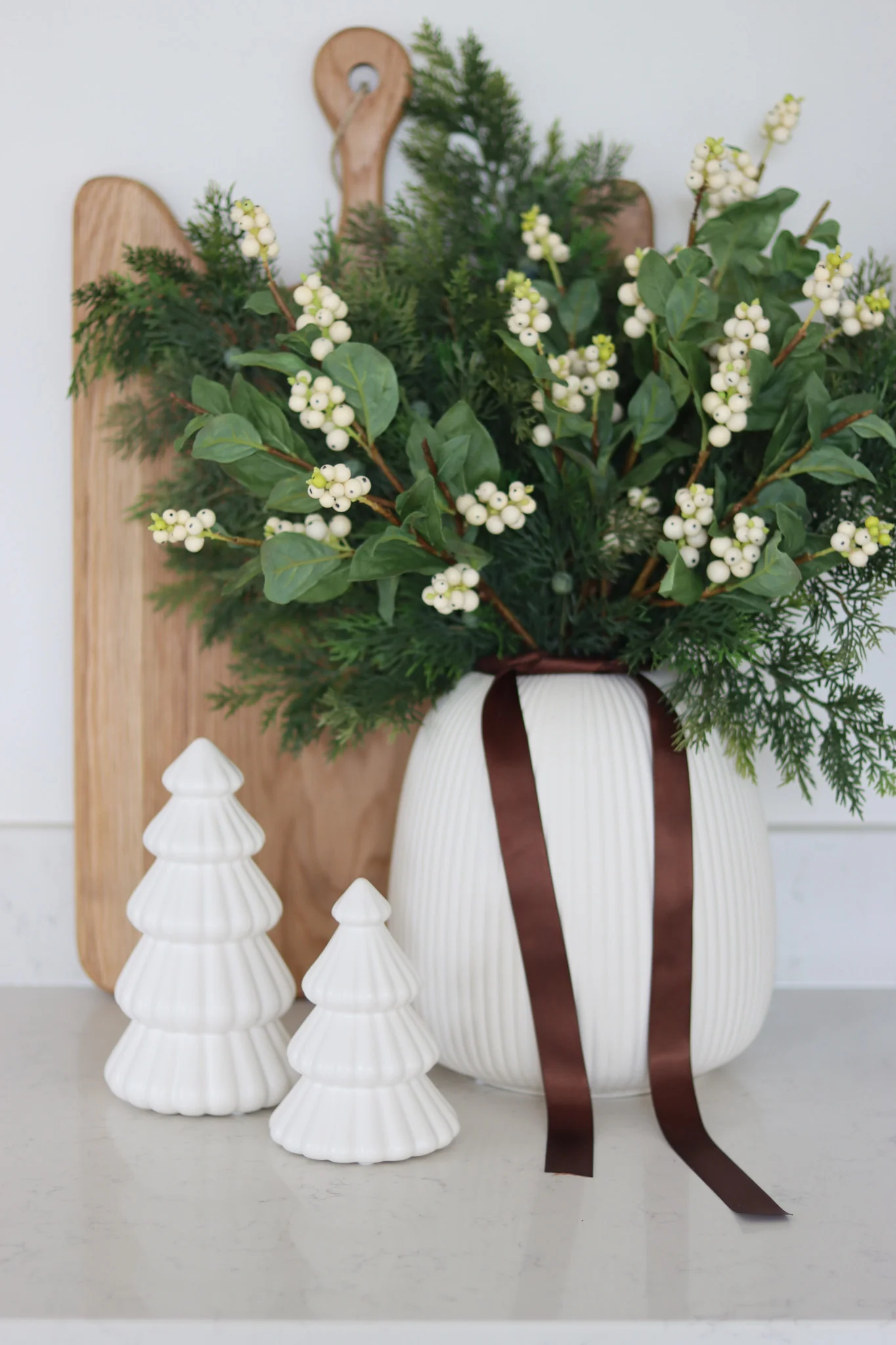 Set of 2 Ceramic Trees – Snowy Tree - Image 4