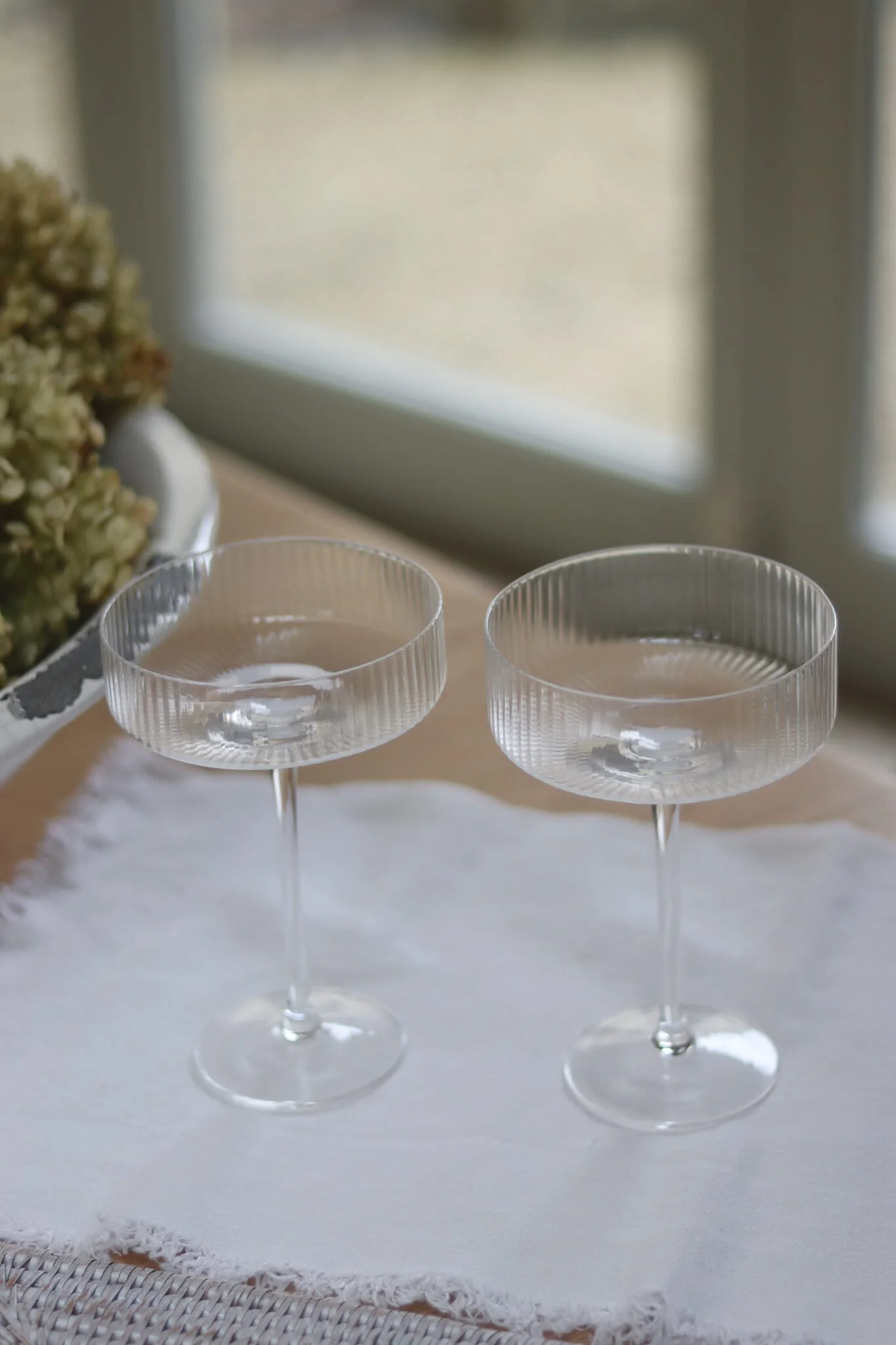 Set of 2 Champagne Coupes - Ribbed - Image 4
