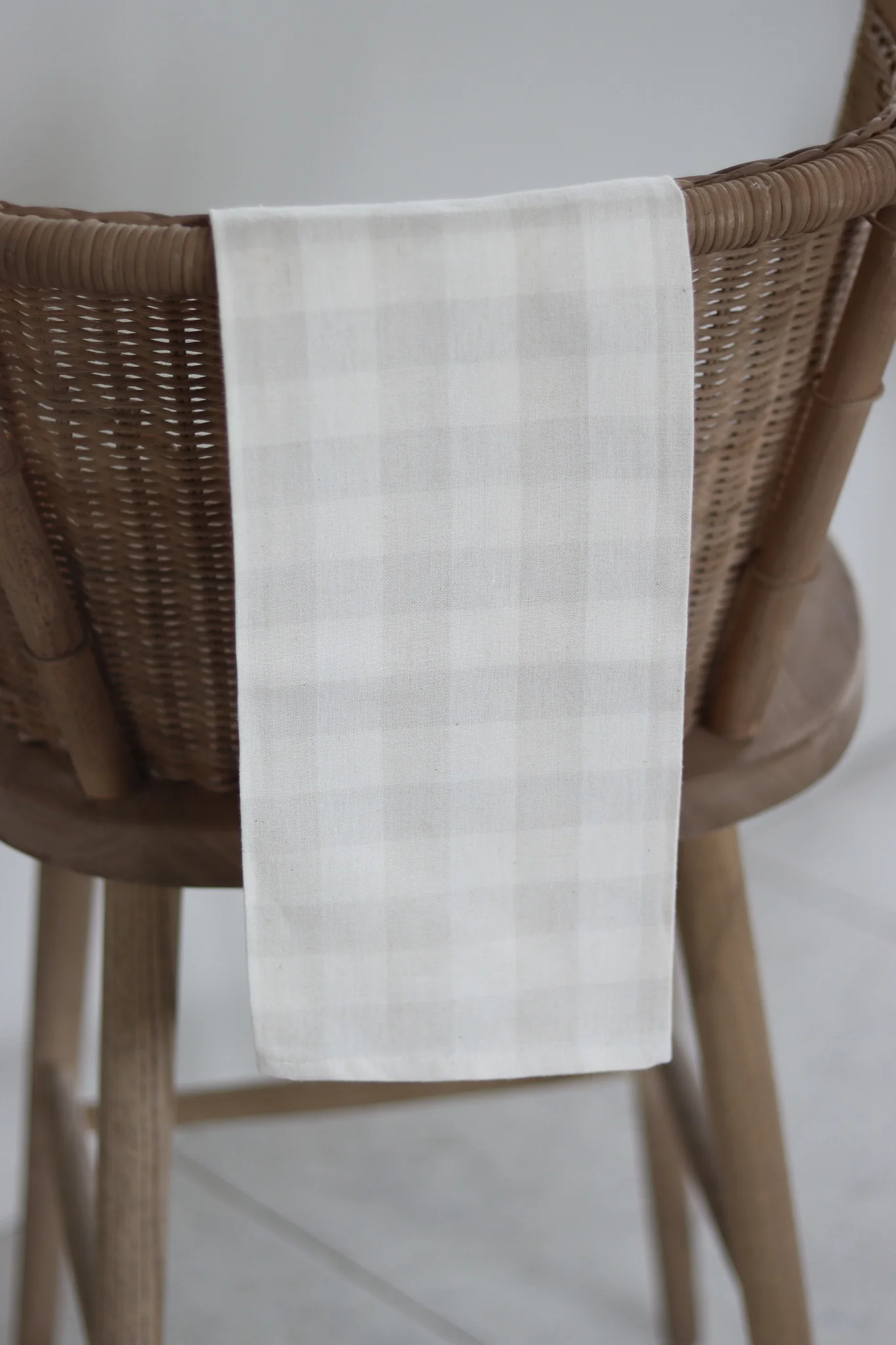Set of 2 Gingham Light Grey Tea Towels - Image 2