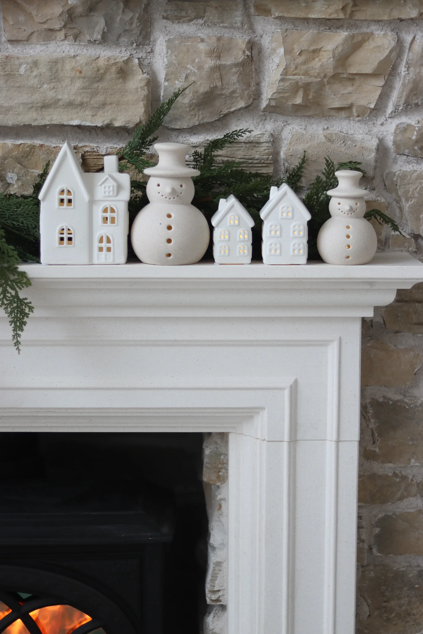 Set of 2 LED Snowmen - Image 2