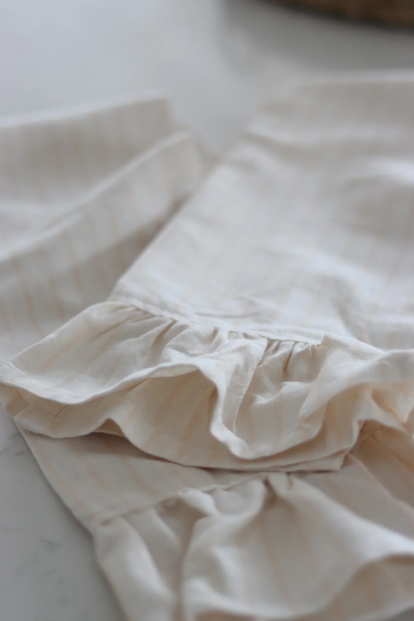 Set of 2 Pinstripe Beige Tea Towels - Image 3