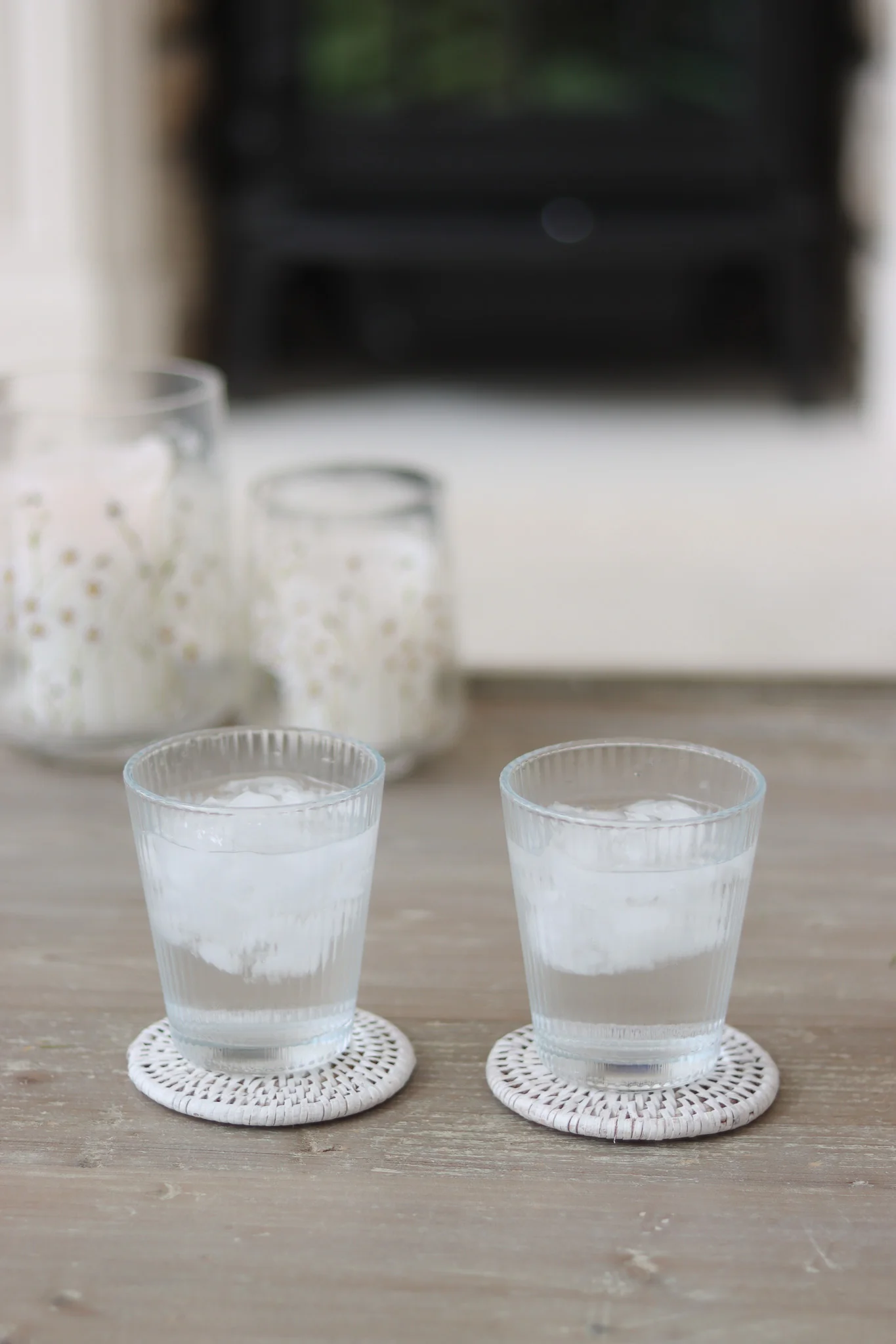 Set of 2 Glass Tumblers - Short/Ribbed