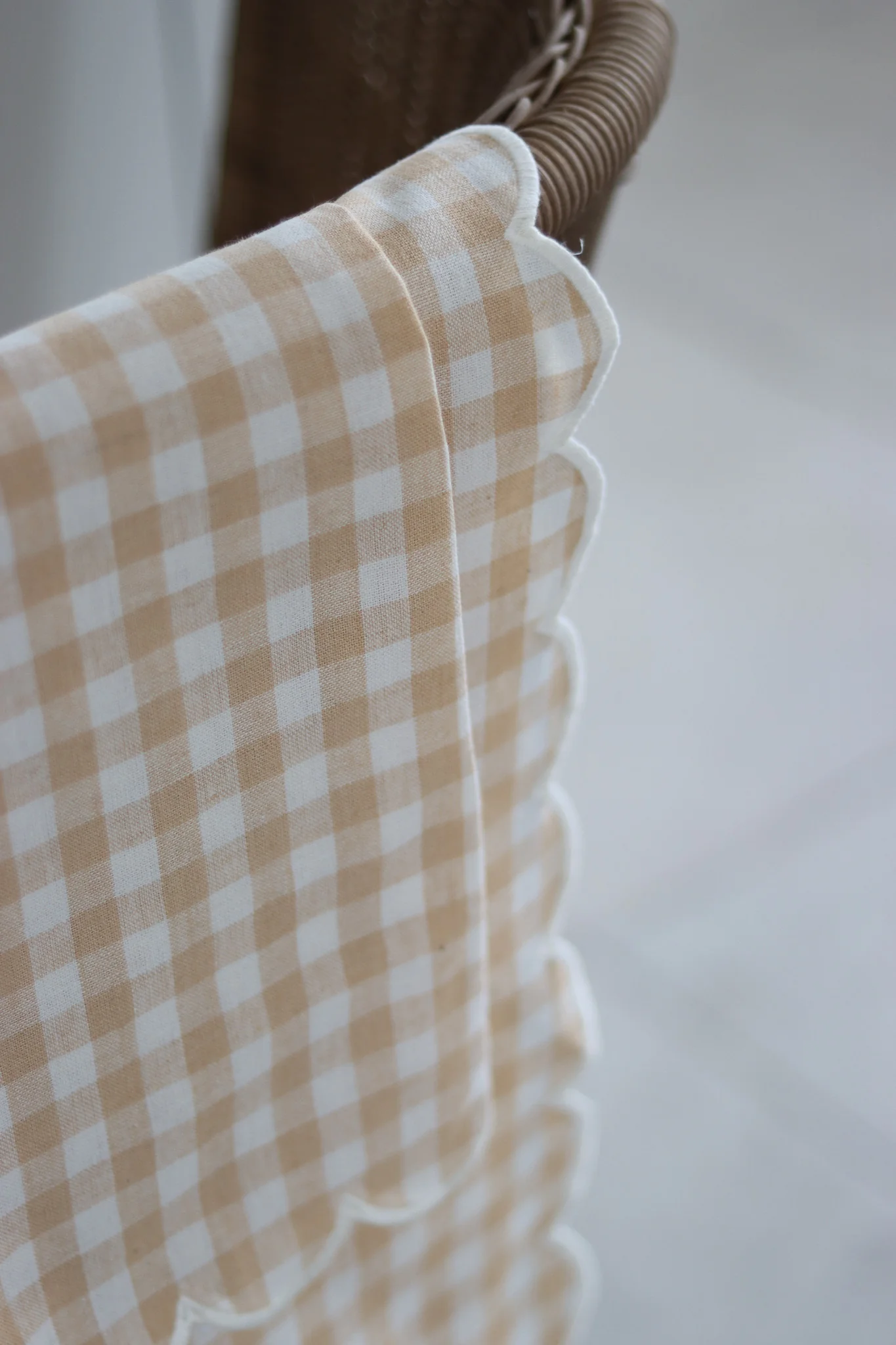 Set of 2 Scalloped Beige Tea Towels - Image 5