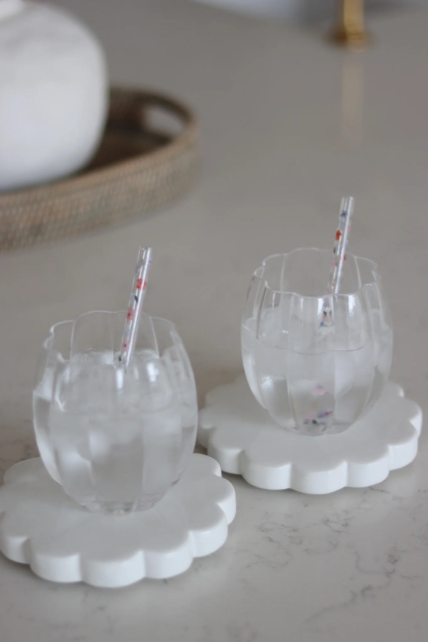 Set of 2 Scalloped Glass Tumblers - Image 3