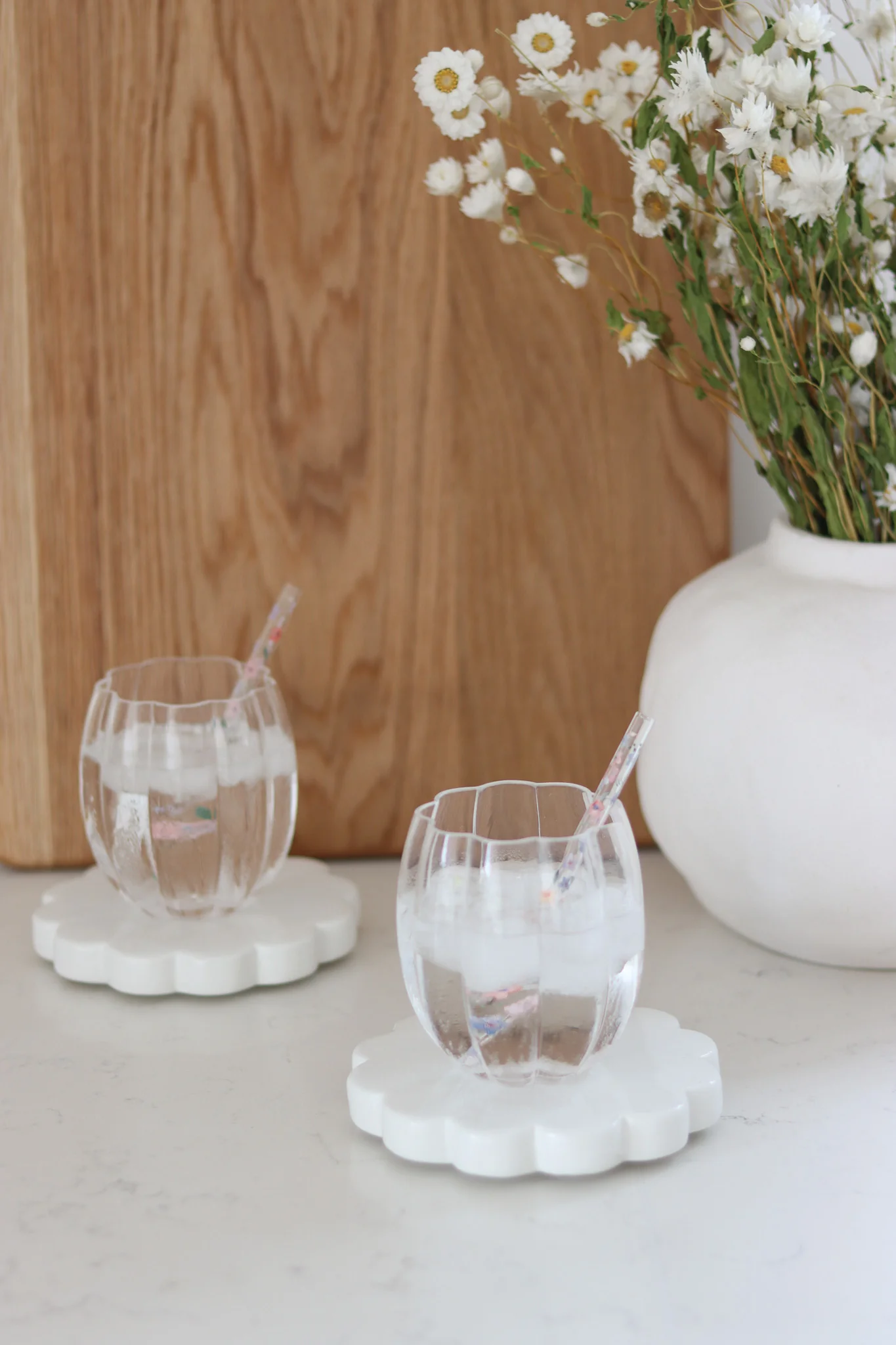 Set of 2 Scalloped Glass Tumblers - Image 4
