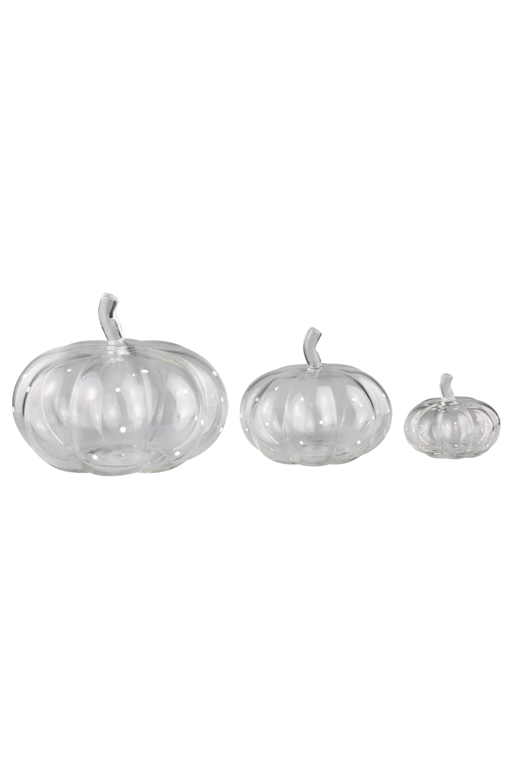 Set Of 3 Glass Pumpkins - White Polka Dots - Image 3