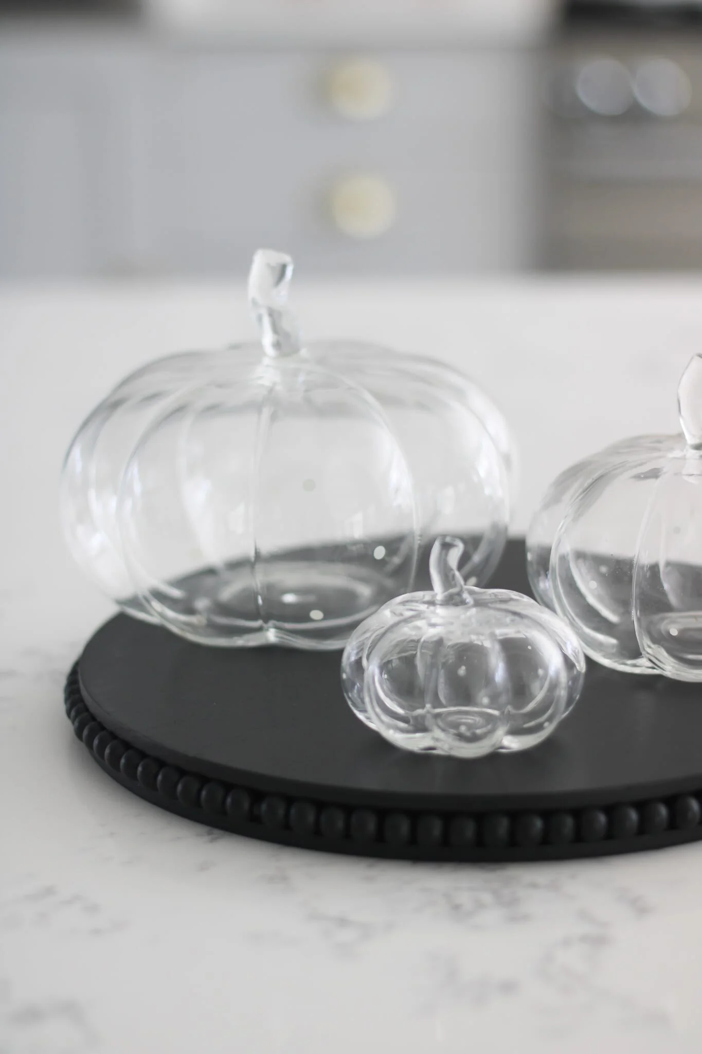Set Of 3 Glass Pumpkins - White Polka Dots - Image 7
