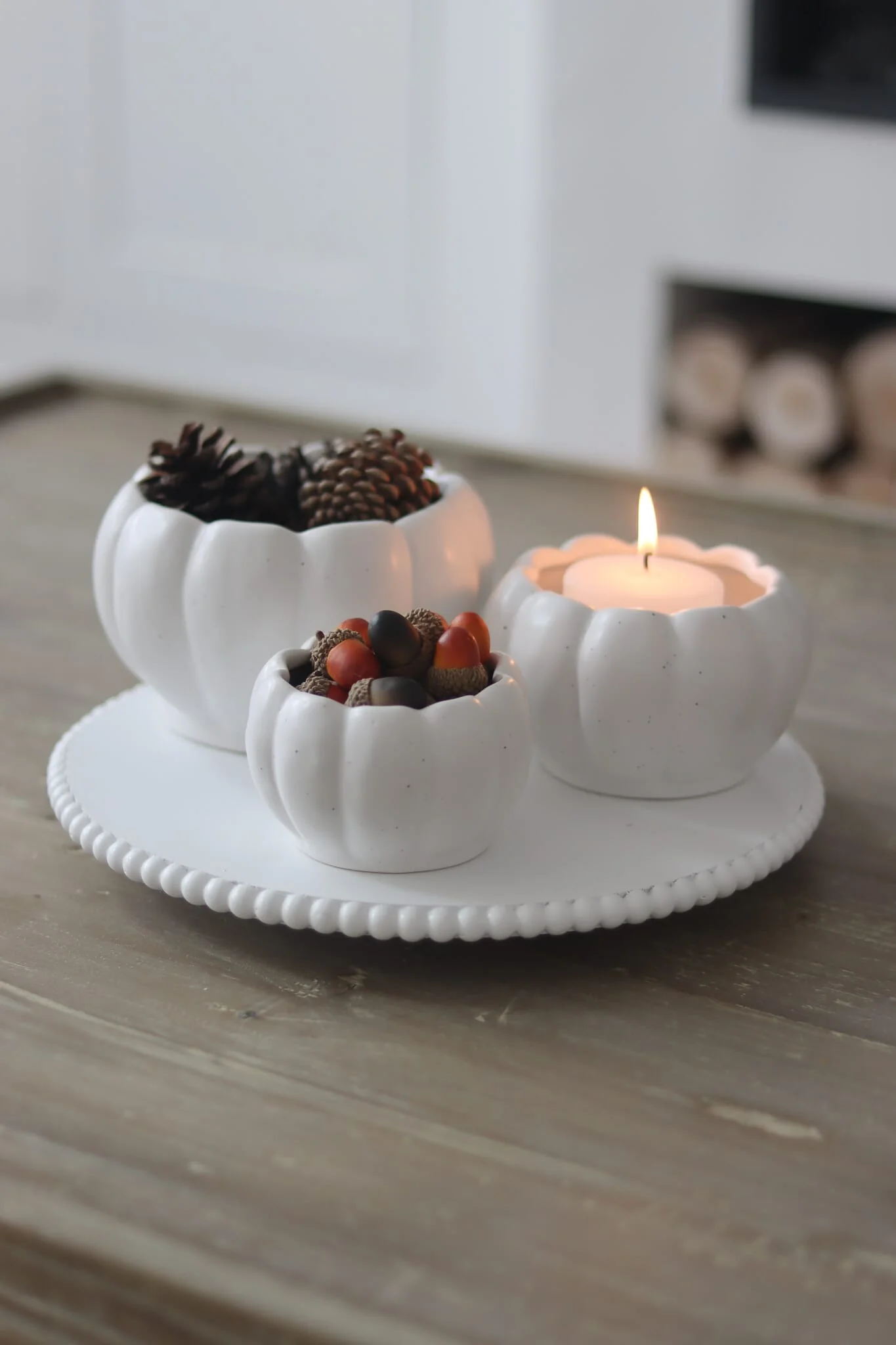 Set Of 3 Ceramic Pumpkin Pots