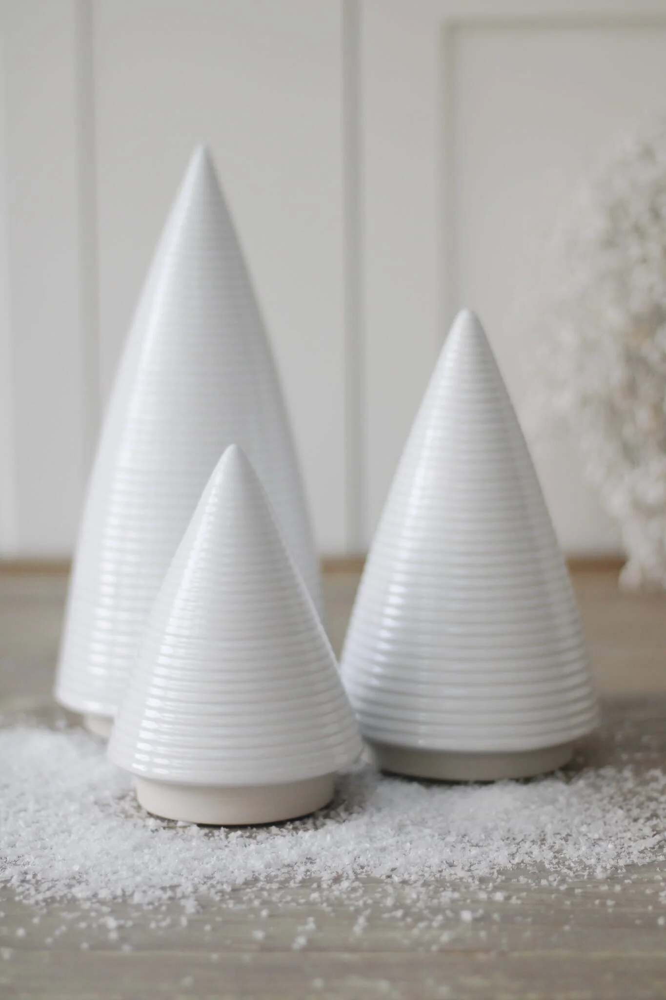 Set Of 3 Large Ceramic Trees - Ribbed