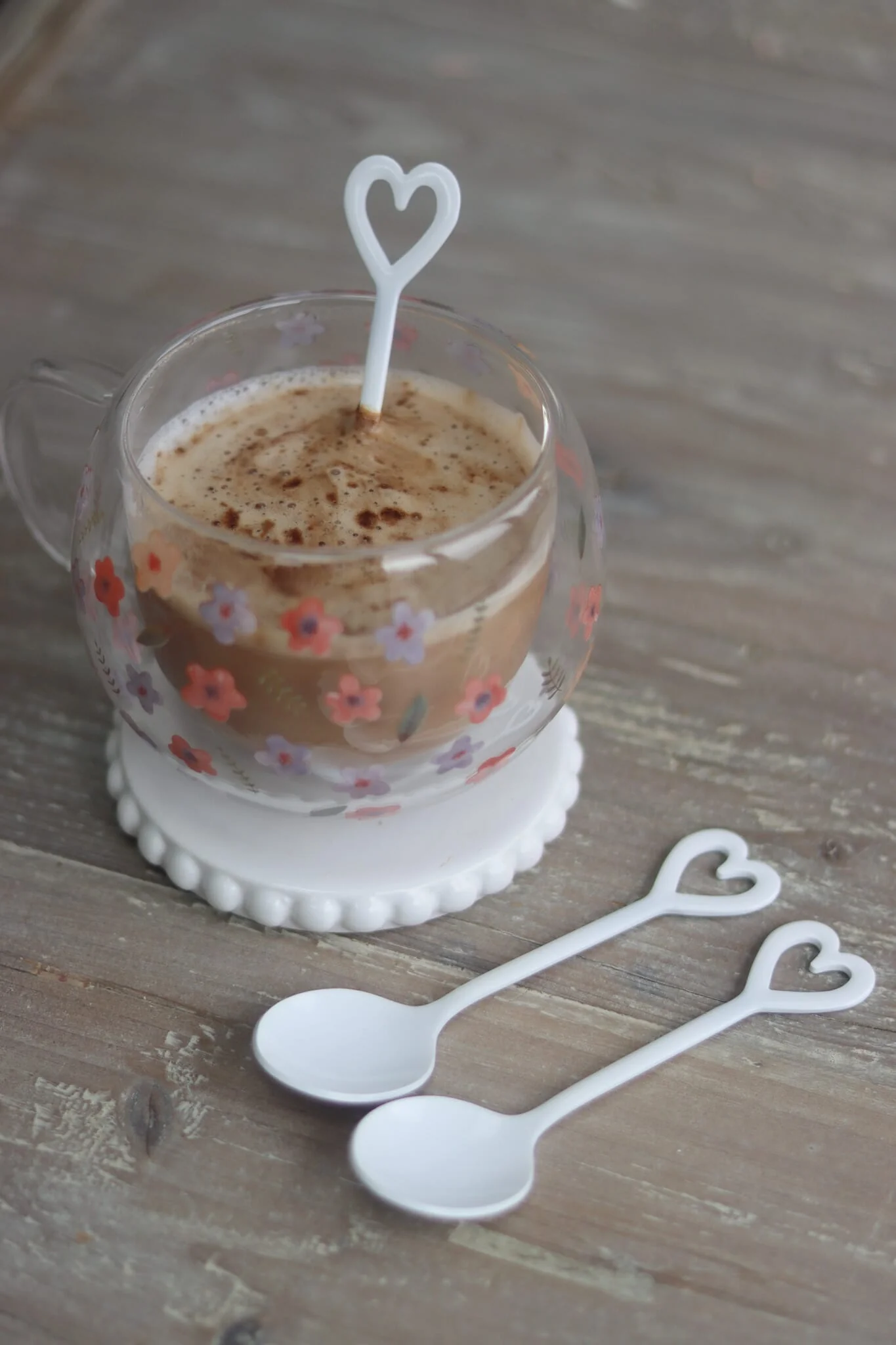 Set Of 3 Stainless Steel Heart Spoons - White - Image 2