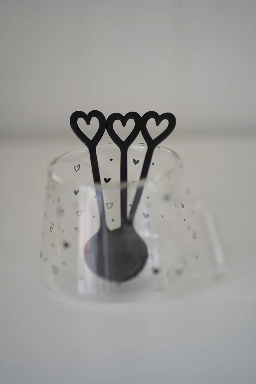 Set Of 3 Stainless Steel Tea Spoons - Matt Black - Image 3