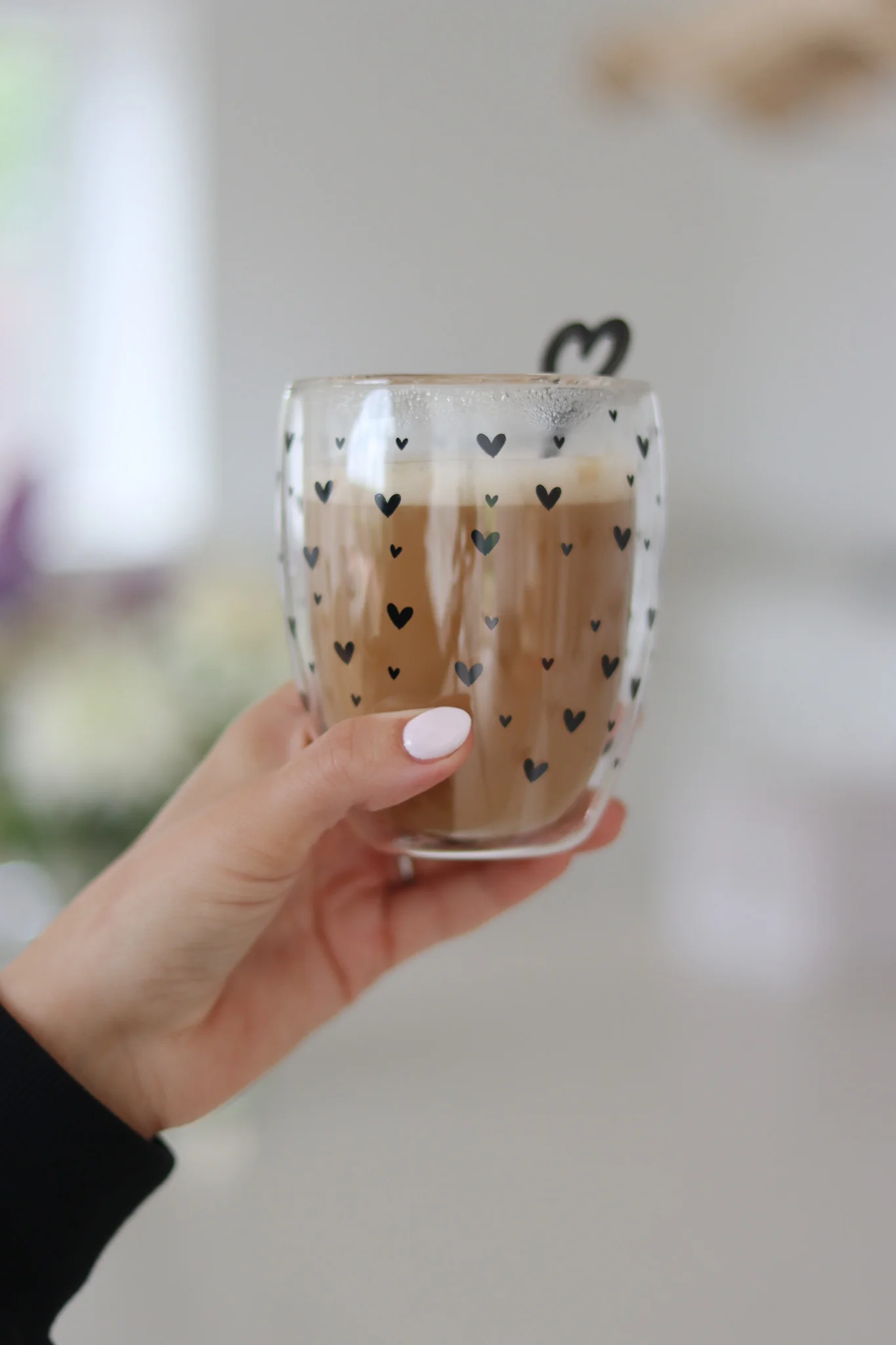 Set of 4 Double Walled Glasses - Small Closer Heart/Black - Image 4