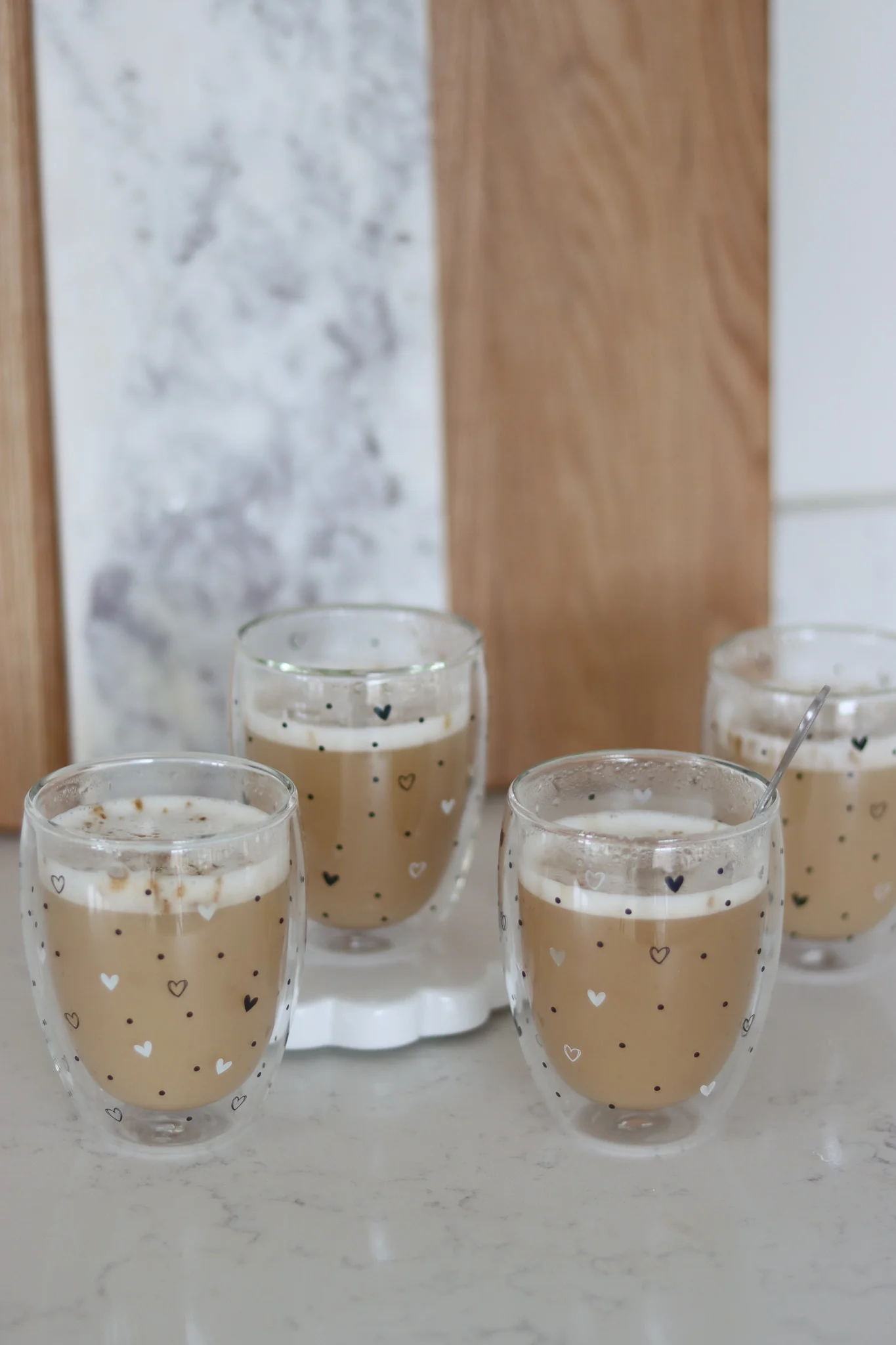 Double Walled Glasses - Hearts & Dots Black/White Mix - Image 4