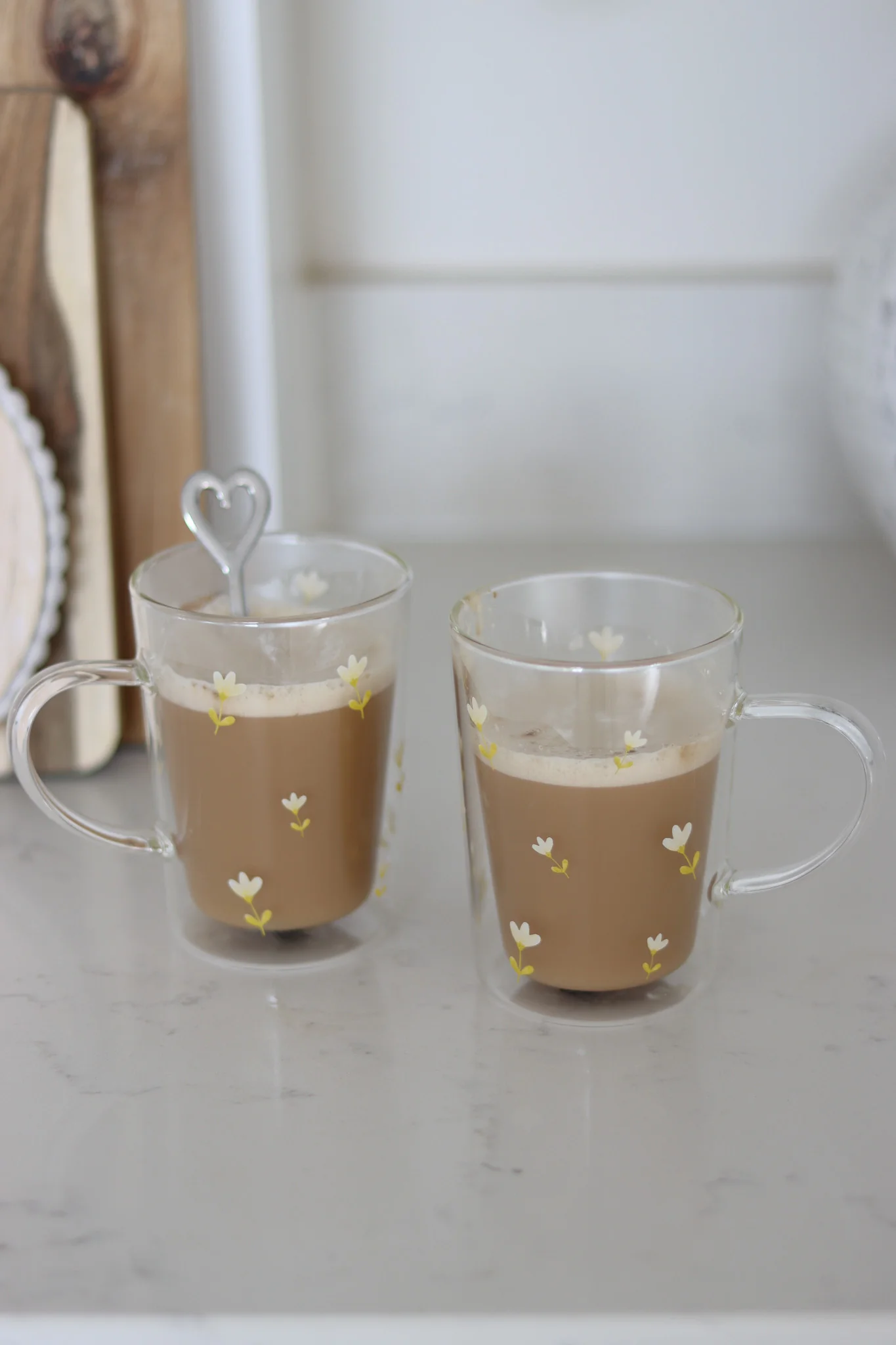 Slim Double Walled Glass Mug Set - 2 Piece - Early Autumn