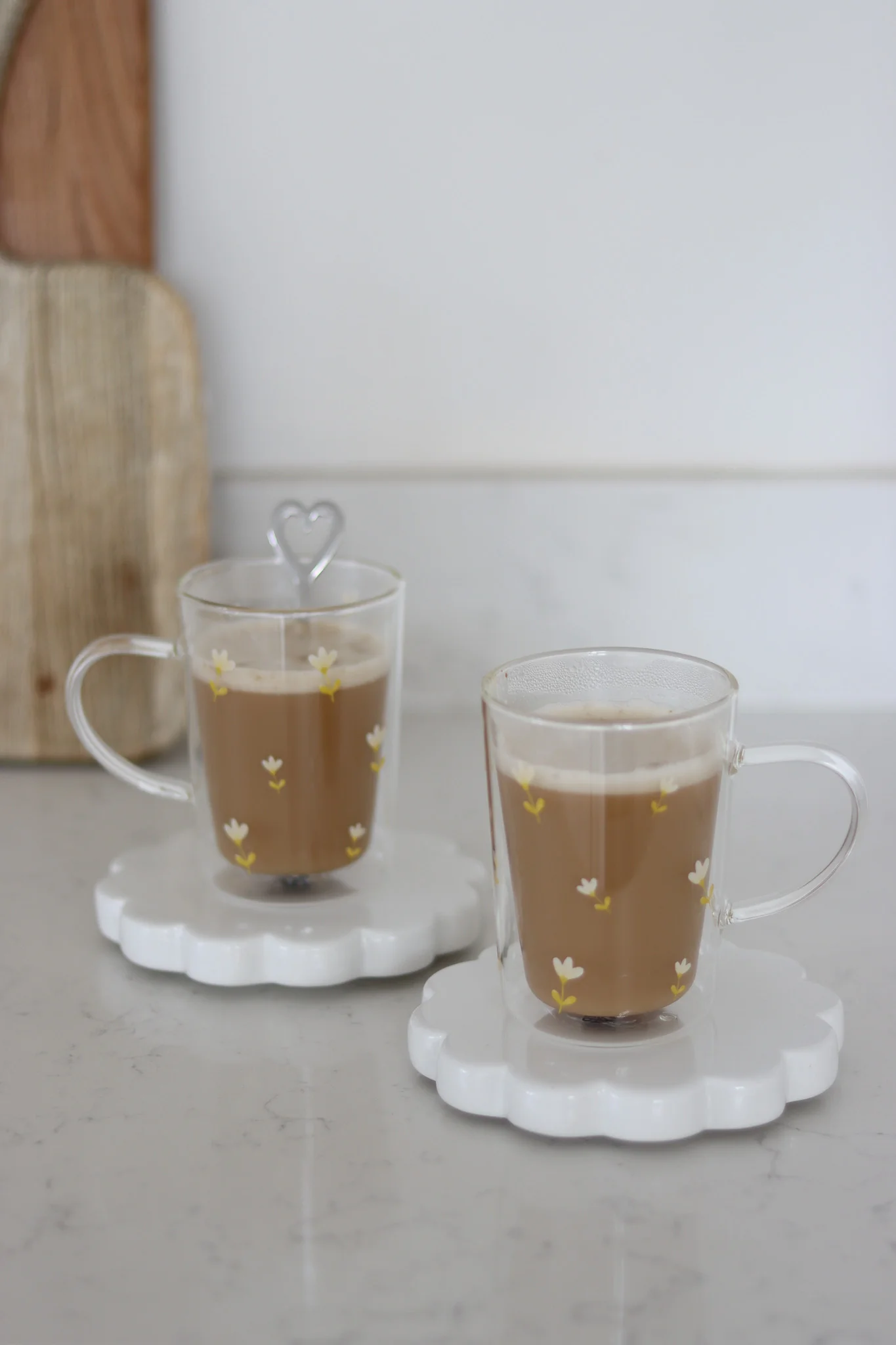 Slim Double Walled Glass Mug Set - 2 Piece - Early Autumn - Image 3