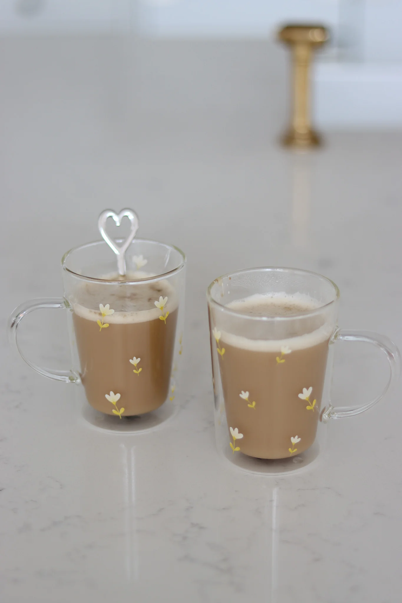 Slim Double Walled Glass Mug Set - 2 Piece - Early Autumn - Image 4