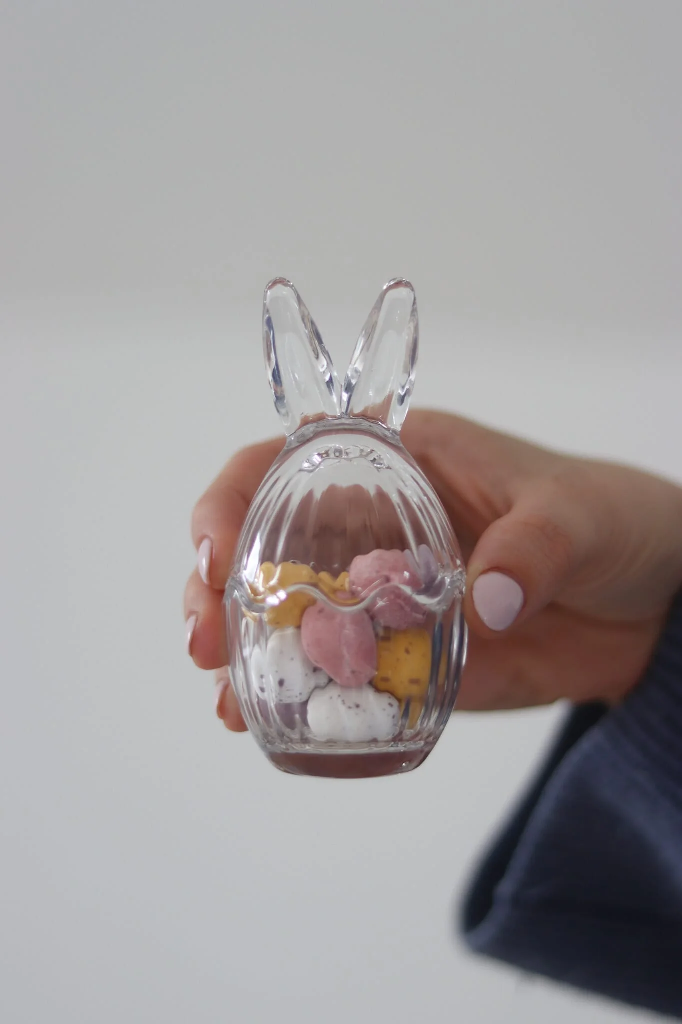 Small Glass Bunny Jar - Fluted 3 Pc Set - Image 2
