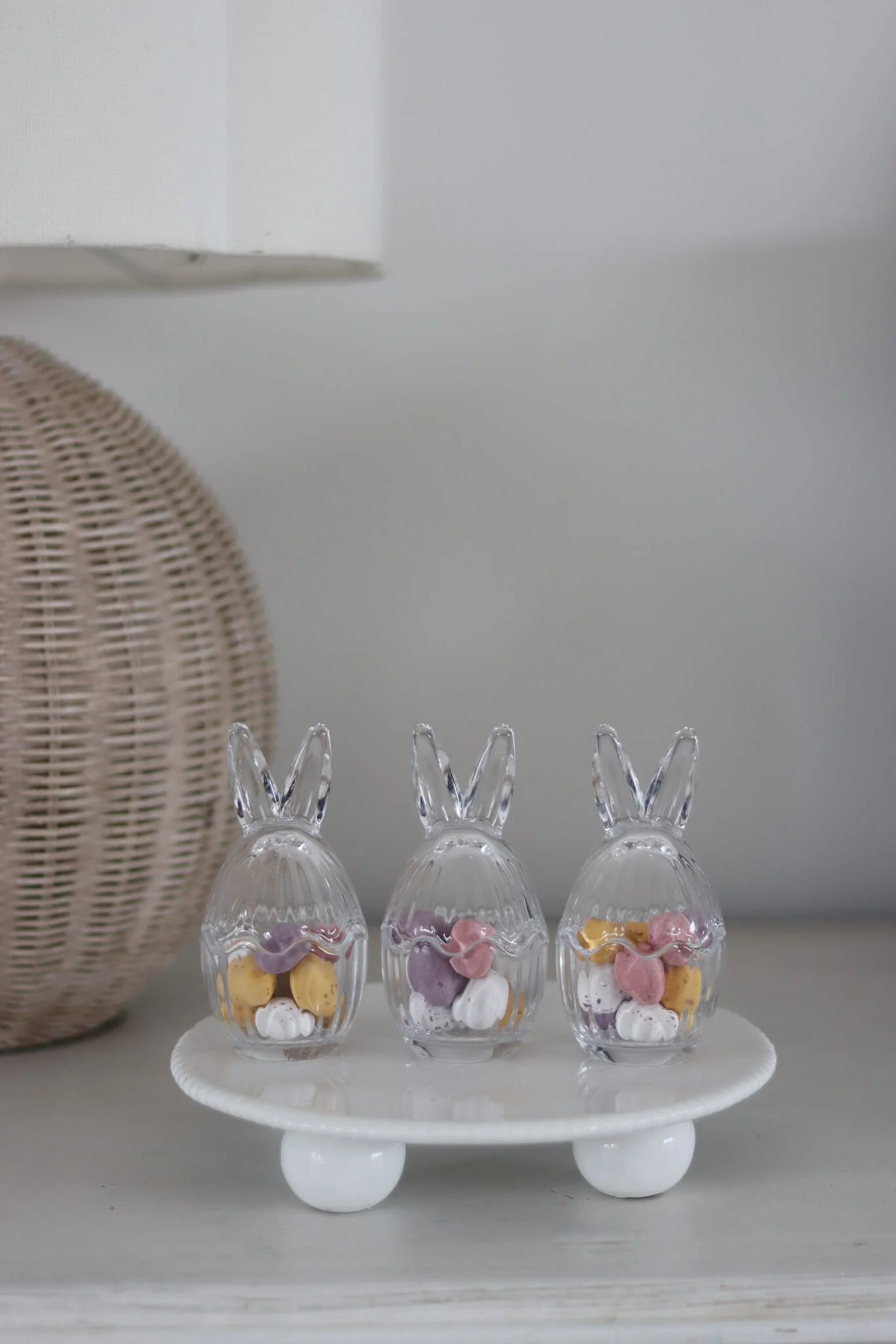 Small Glass Bunny Jar - Fluted 3 Pc Set - Image 3
