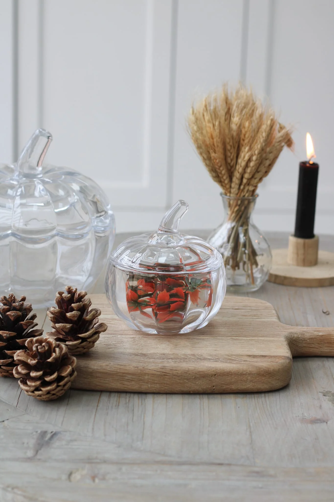 Small Glass Lidded Pumpkin