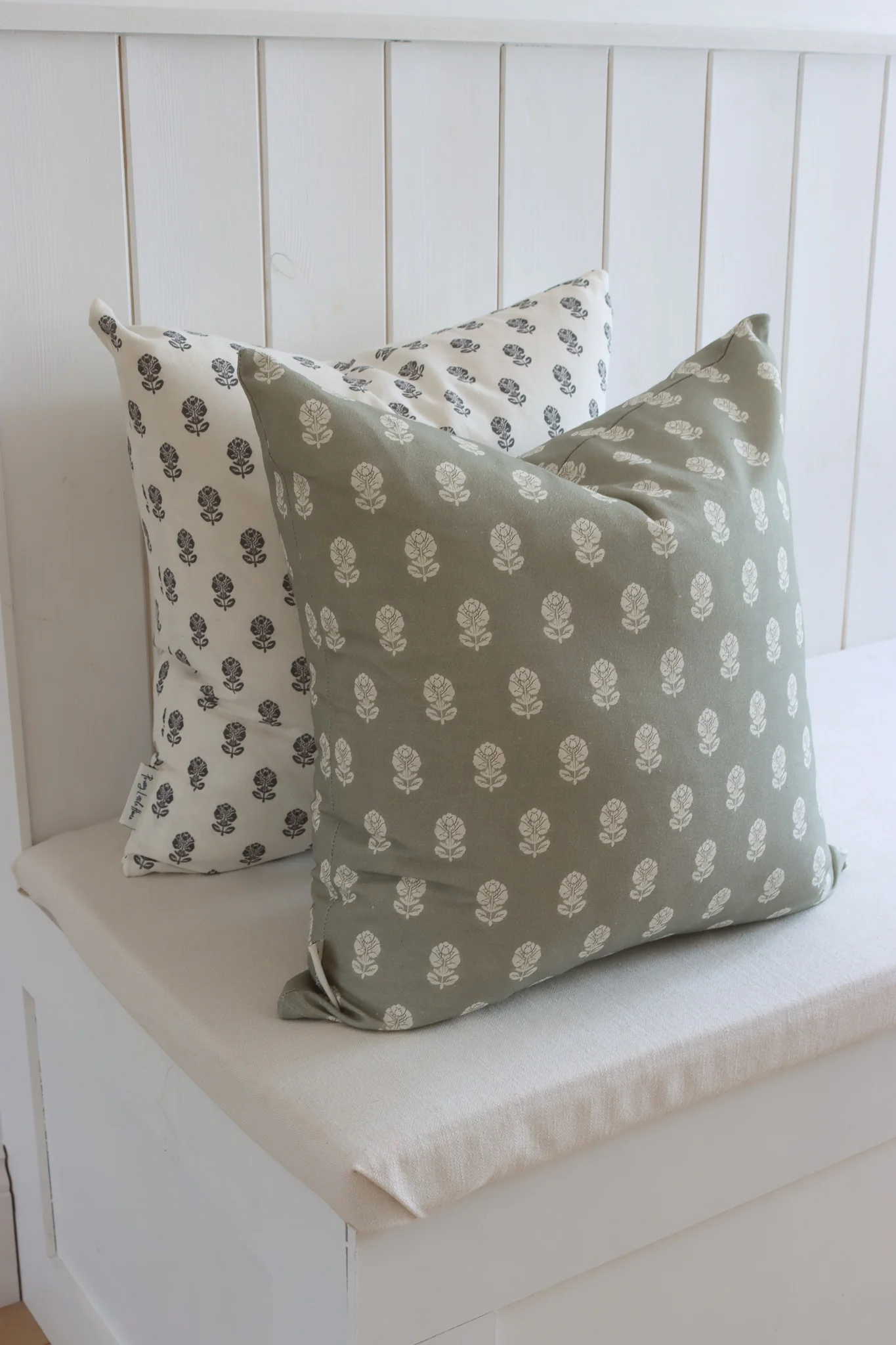 Soft Sage English Garden Cushion Cover