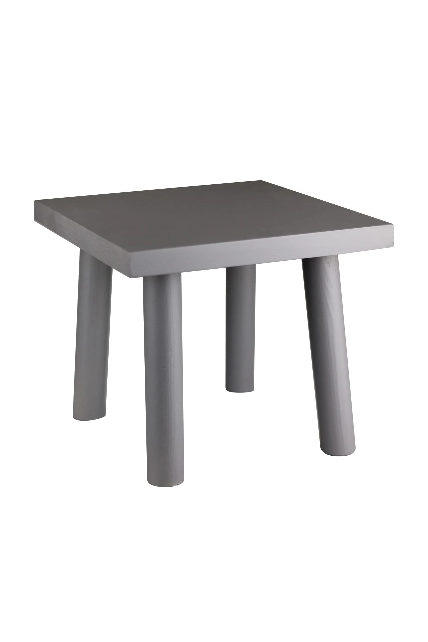 Square Wooden Stool - Round Leg/Grey - Image 2