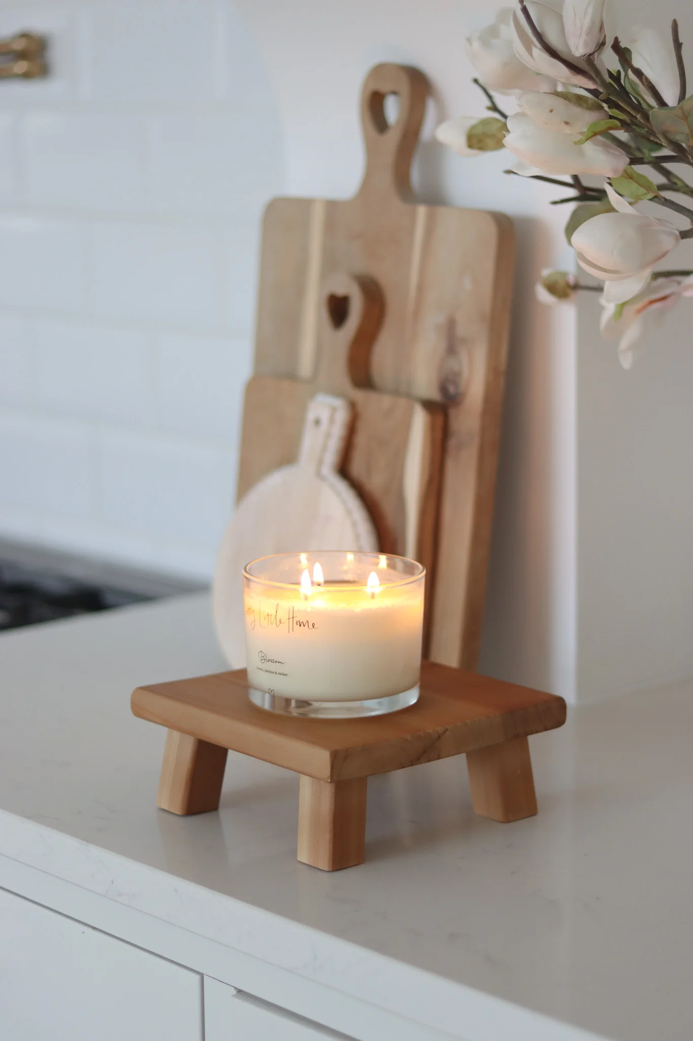 Square Wooden Stool - Natural