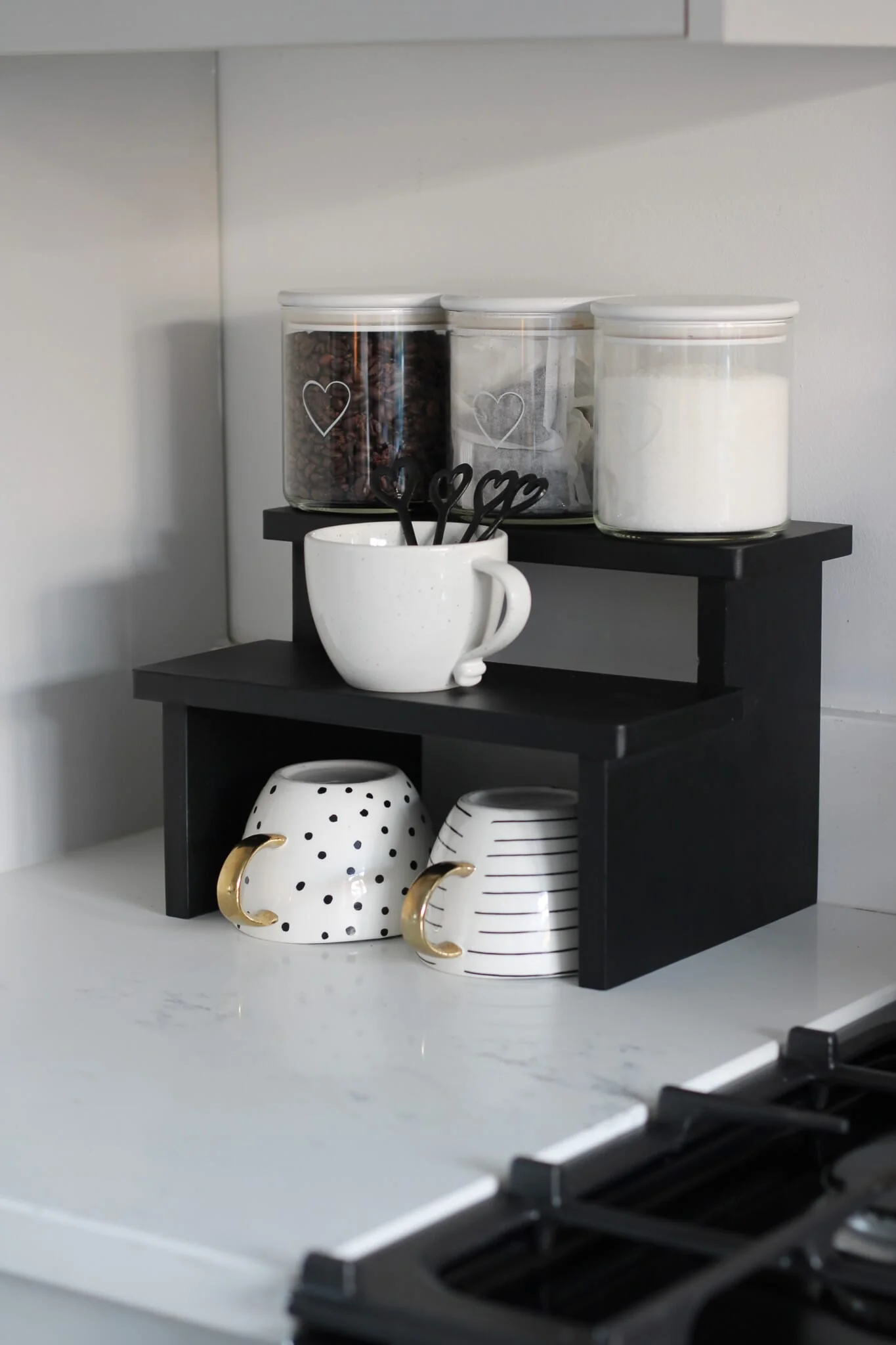 Two Tier Display Stand - Black