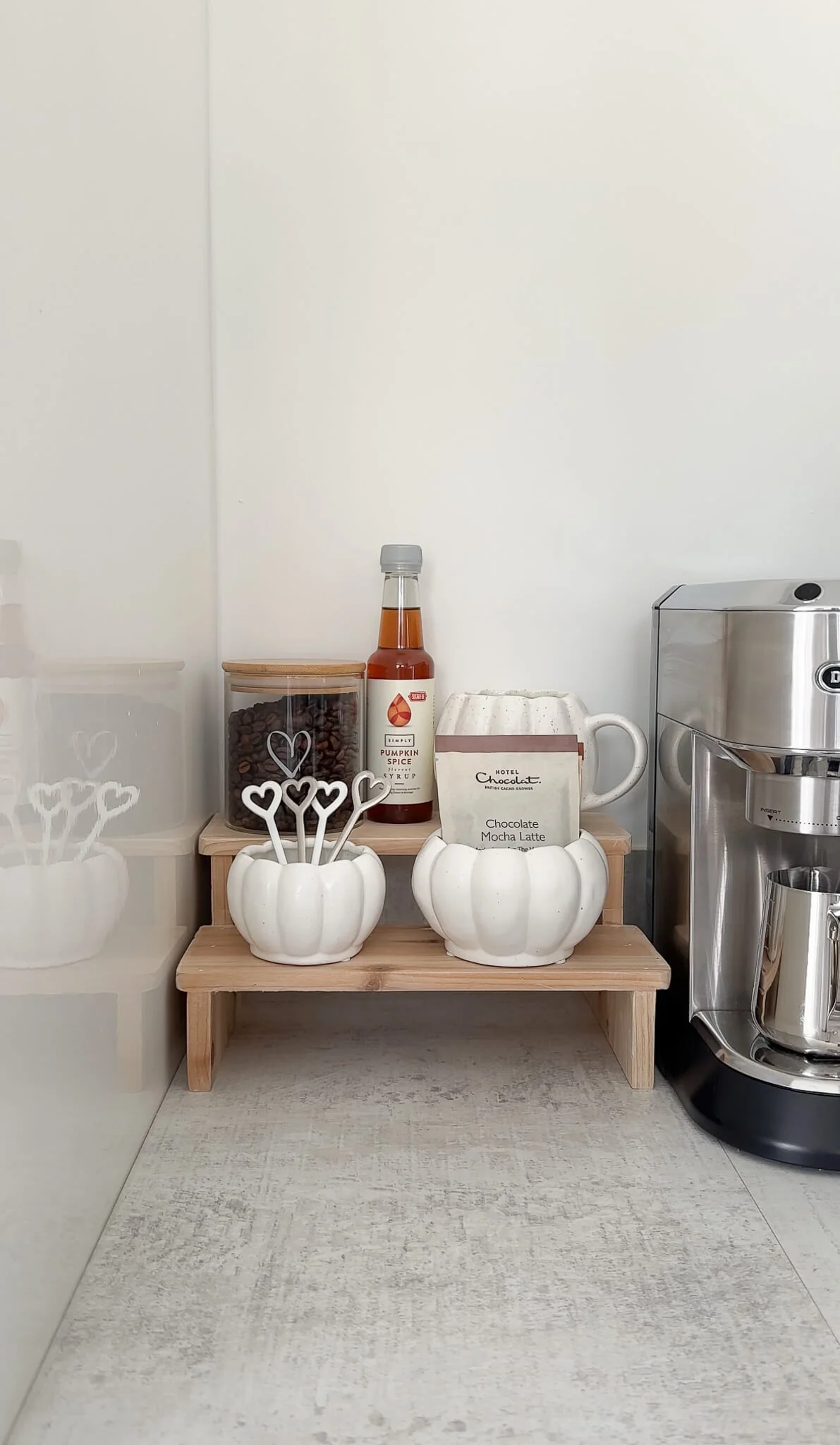 Two Tier Display Stand Small- Natural