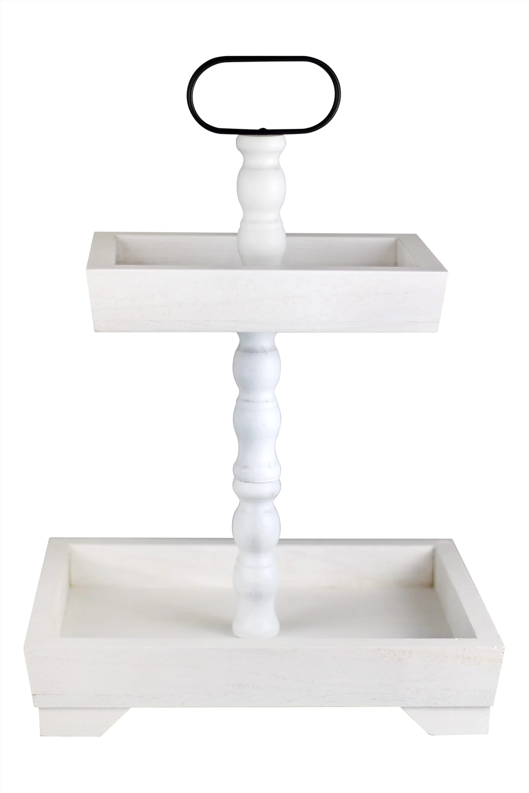 2 Tier Cake Stand - Square/White - Image 2