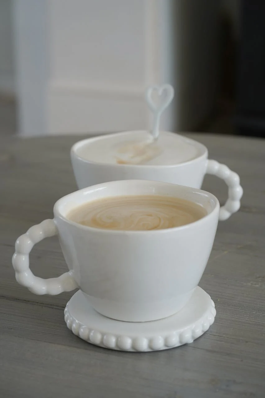 White Beaded Ceramic Mug - Image 2