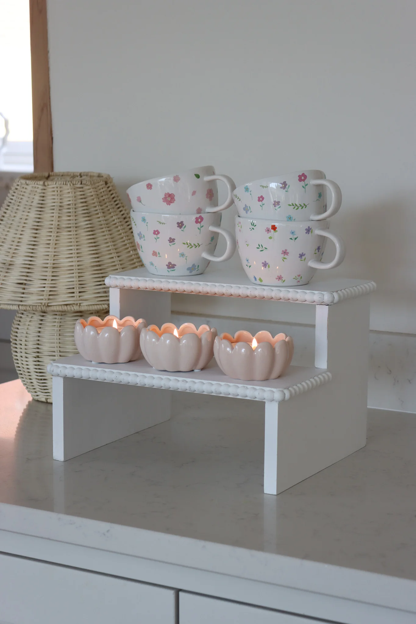 White Beaded Summer Mug Bundle