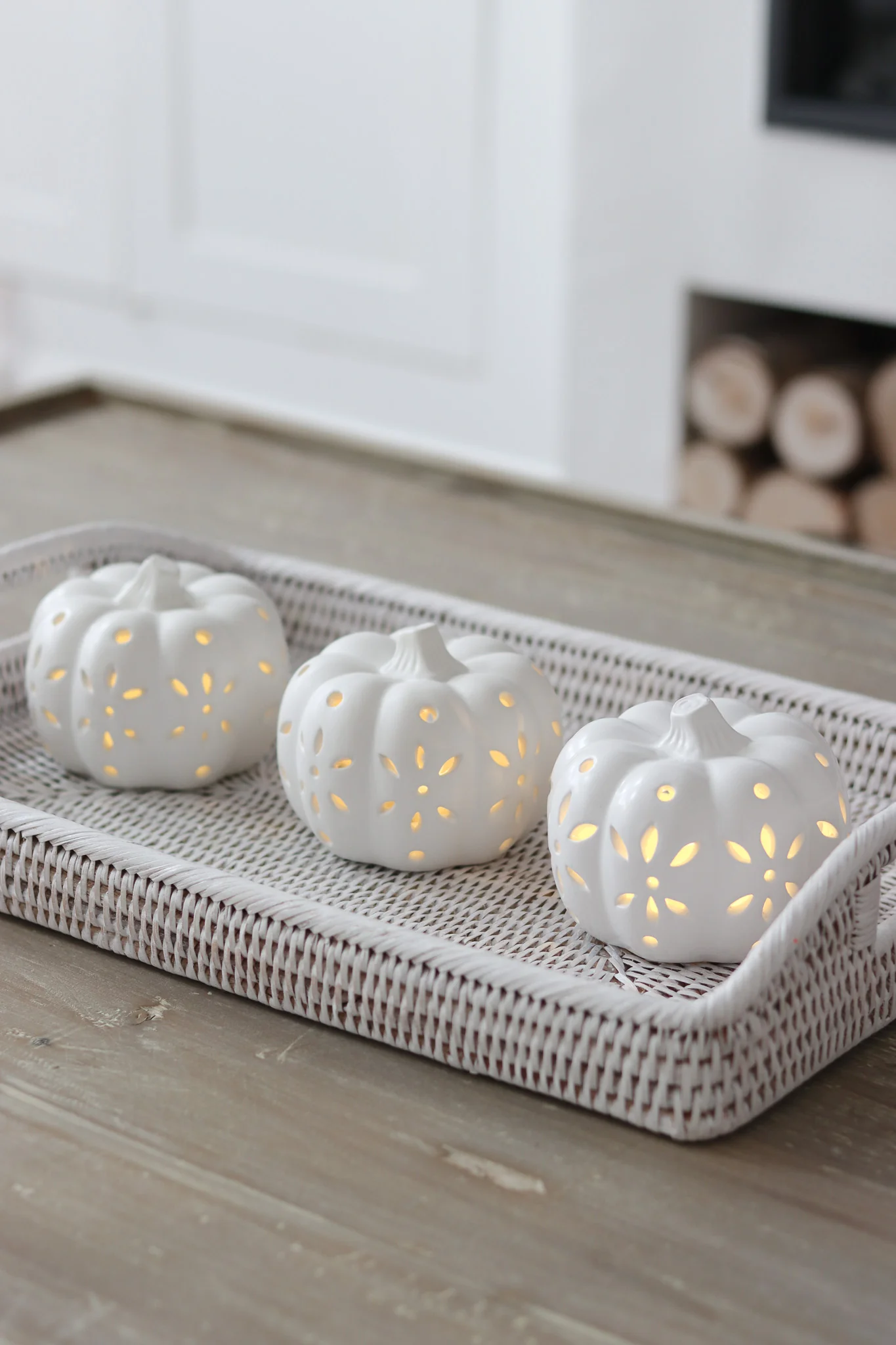 White Rattan Pumpkin Bundle