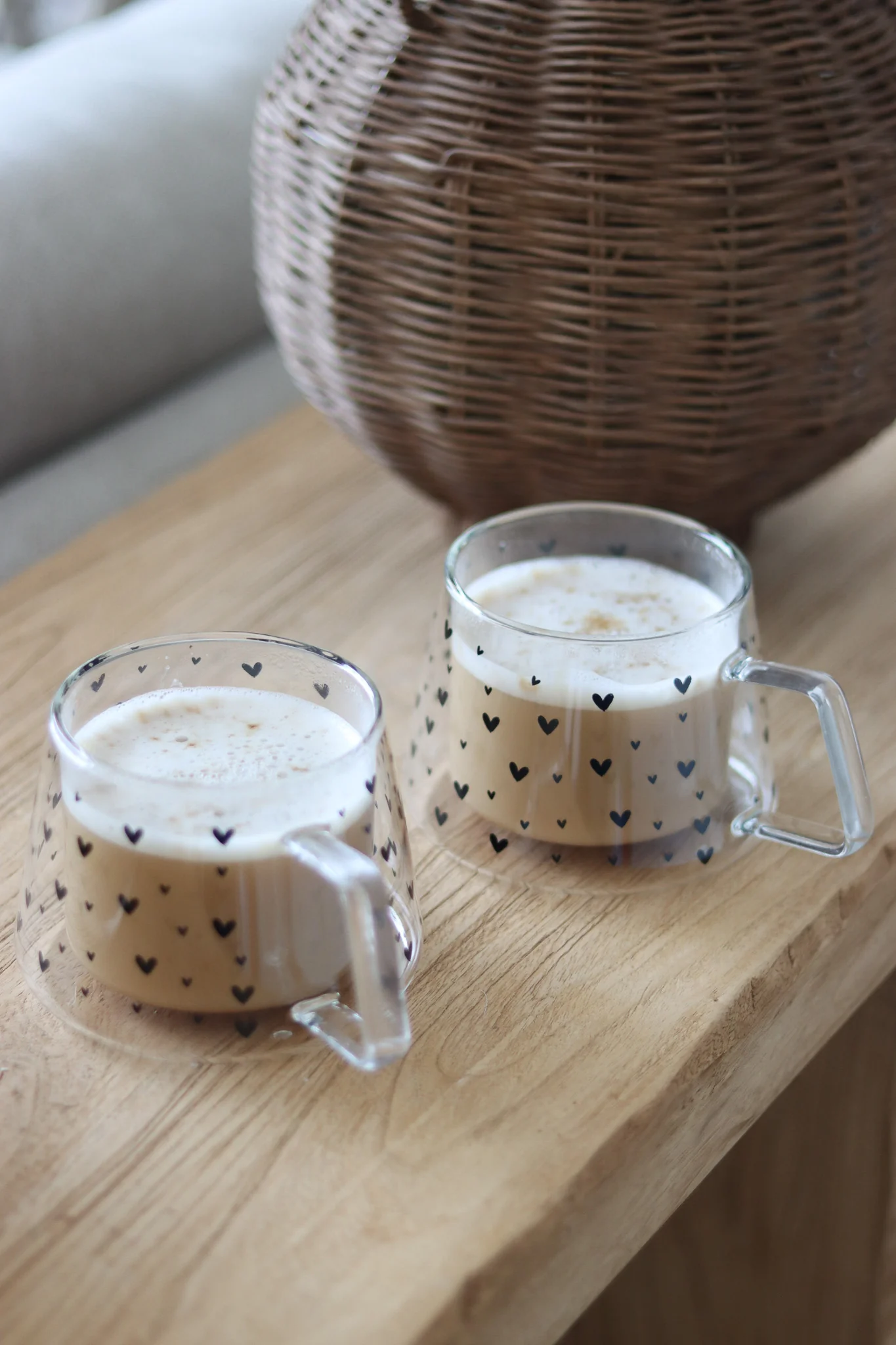 Wrap Around Glass Mug Set - 2 Piece - Multi Heart Black - Image 3